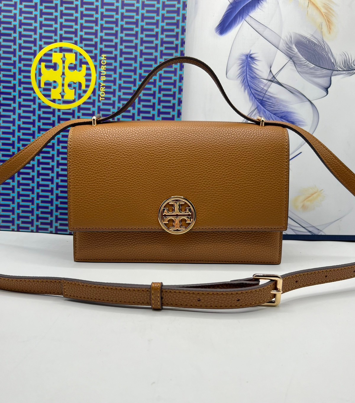TORY BURCH MILLER LEATHER SHOULDER BAG กระเป๋าสะพายสวยหรู ผู้ดีทุกสี สายถอดได้ ถือเป็นคลัชได้ เกรดออริ สลับแท้ 1:1 ใช้งานต่างประเทศได้