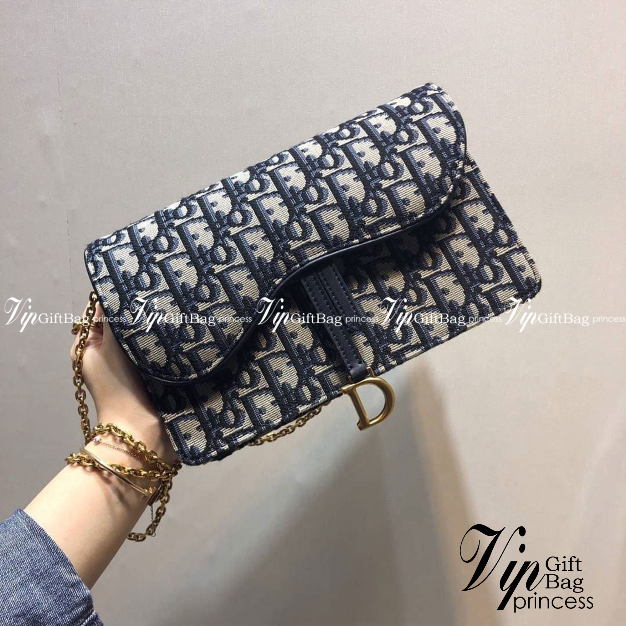 Dior Saddle Pouch Blue Oblique Jacquard / Dior oblique Saddle pouch เกรดใช้งานสลับของจริง ออริจินอล ภาพสินค้าถ่ายจากงานขายจริง ใช้งานต่างประเทศได้