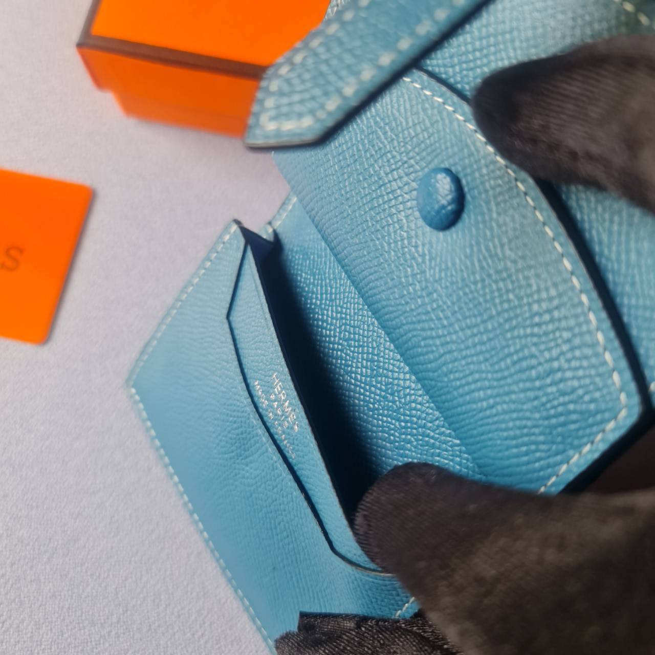 VIP หนังแท้ 】HERMES MINI BEARN WALLET UNISEX