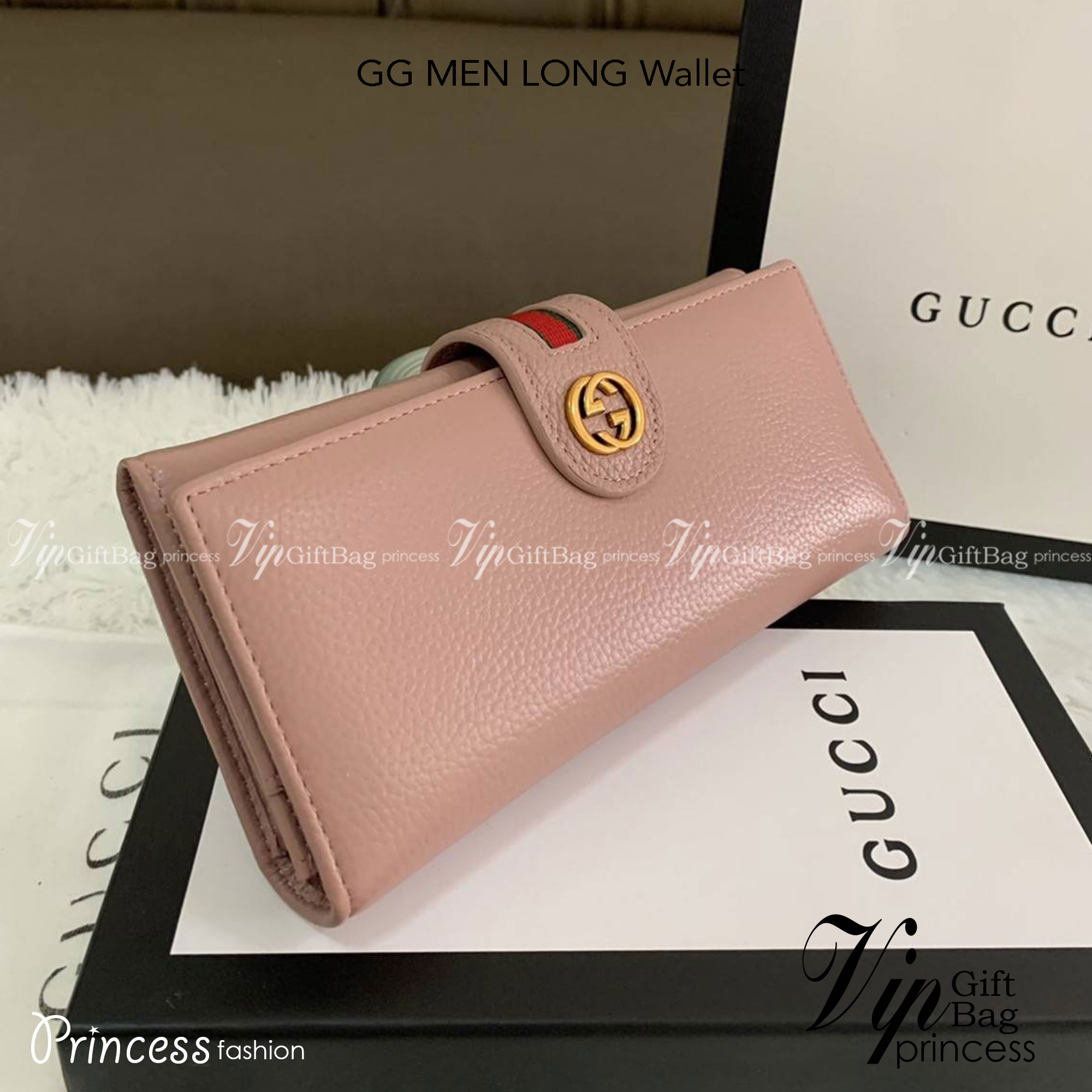 GUCCI Long Wallet / GUCCI MEN Long Wallet กระเป๋าสตางค์ใบยาว รุ่น unisex ใช้ได้ใช้ดีทั้งชายหญิง ดีไซน์ใหม่ สวยหรู วัสดุหนังแกะสังเคราะห์ อะไหล่ทอง