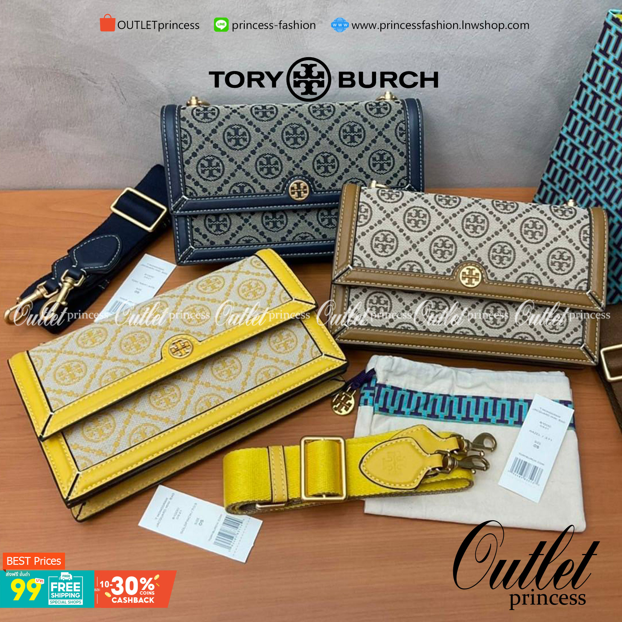 TORY BURCH 81000 MINI T MONOGRAM JACQUARD SHOULDER BAG คอลเลคชั่นฤดูใบไม้ผลิ 2021 กระเป๋าสะพายรุ่นใหม่จาก Tory Burch ดีไซน์สวยคลาสสิค แฝงไว้ด้วยความหรู ลวดลายผ้าแจ็คการ์ด T Monogram บนกระเป๋า Tory Burch นี้ เป็นการยกย่องให้กับงานควิลท์ชาวเพนซิลเวเนียดัตช์