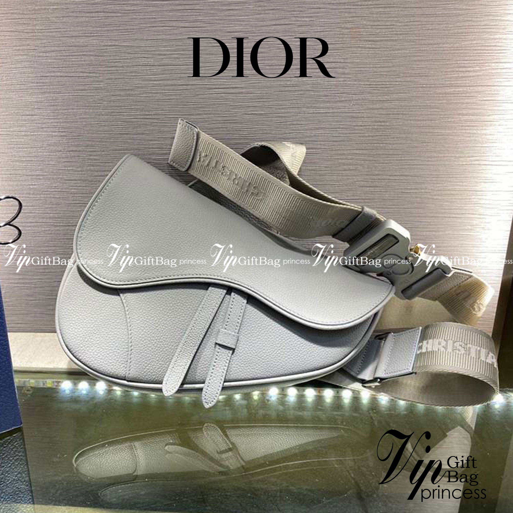 หนังแท้ CHRISTIAN DIOR SADDLE BAG GRAY Grained Calfskin พร้อมส่งที่ไทย ออริจินอลหนังแท้ทั้งใบ ภาพสินค้าถ่ายจากงานขายจริง ใช้งานต่างประเทศได้