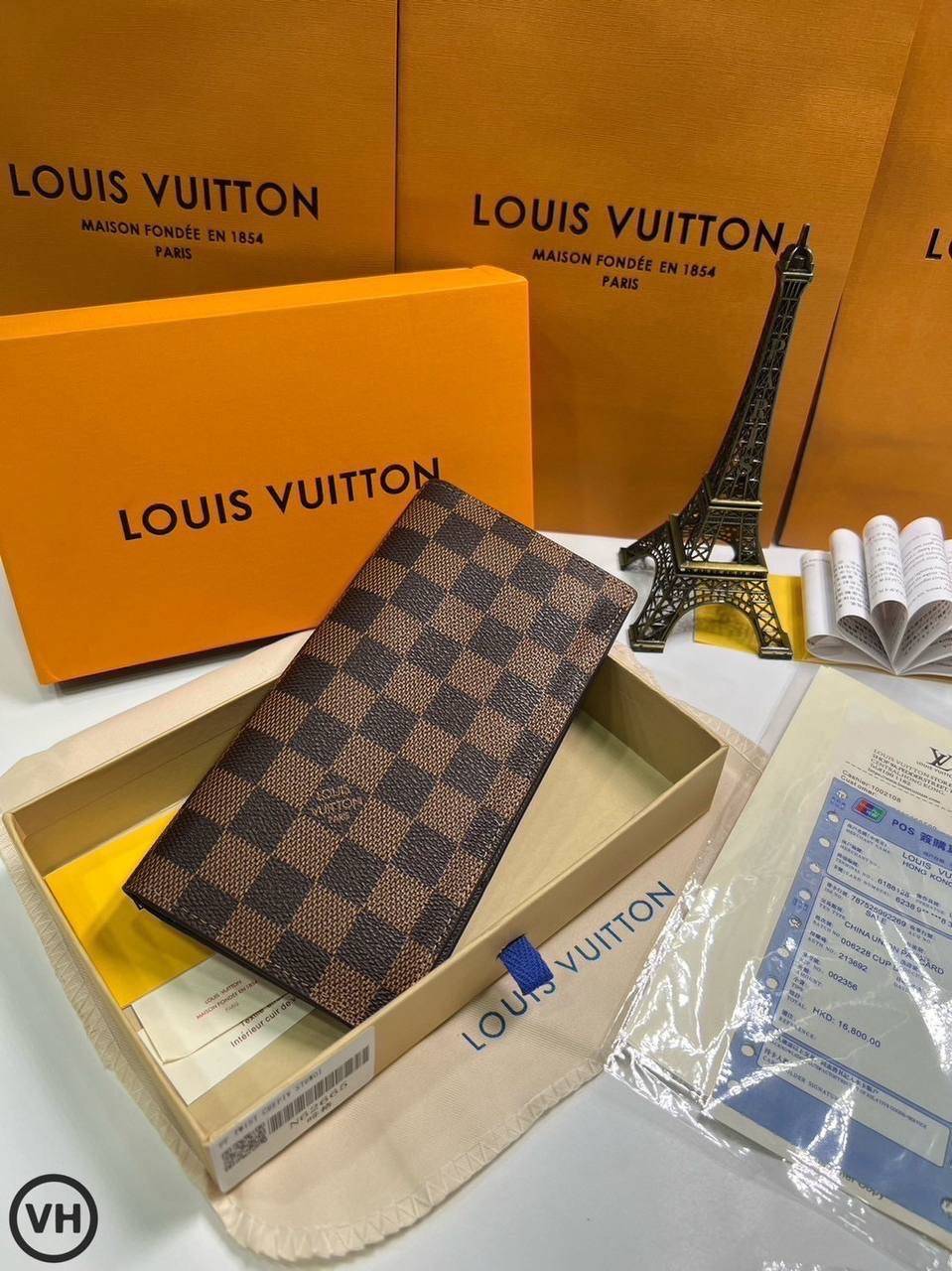 ORI หนังแท้ | LV Long Wallet / LV Brazza Damier Graphite กระเป๋าสตางค์ใบยาว กระเป๋าสตางค์ผู้ชาย