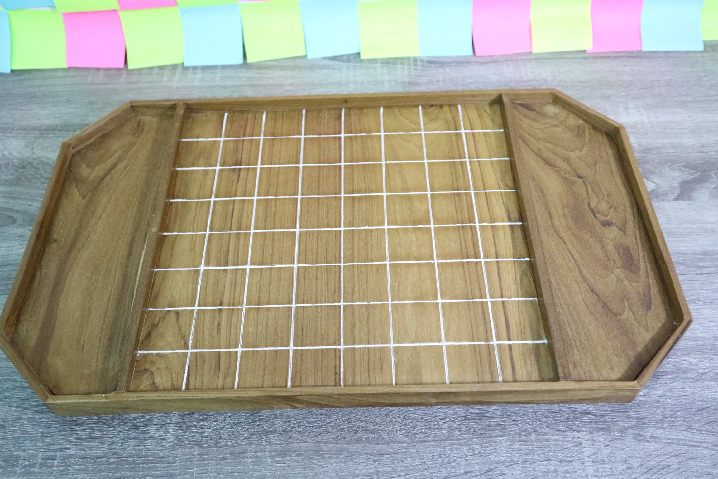 กระดานหมากรุกไทยไม้สักตีเส้นขนาดช่อง4.5x4.5 ซม.