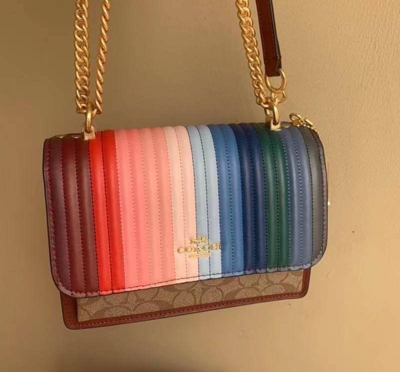 COACH KLARE CROSSBODY WITH RAINBOW LINEAR QUILTING (COACH C1446)