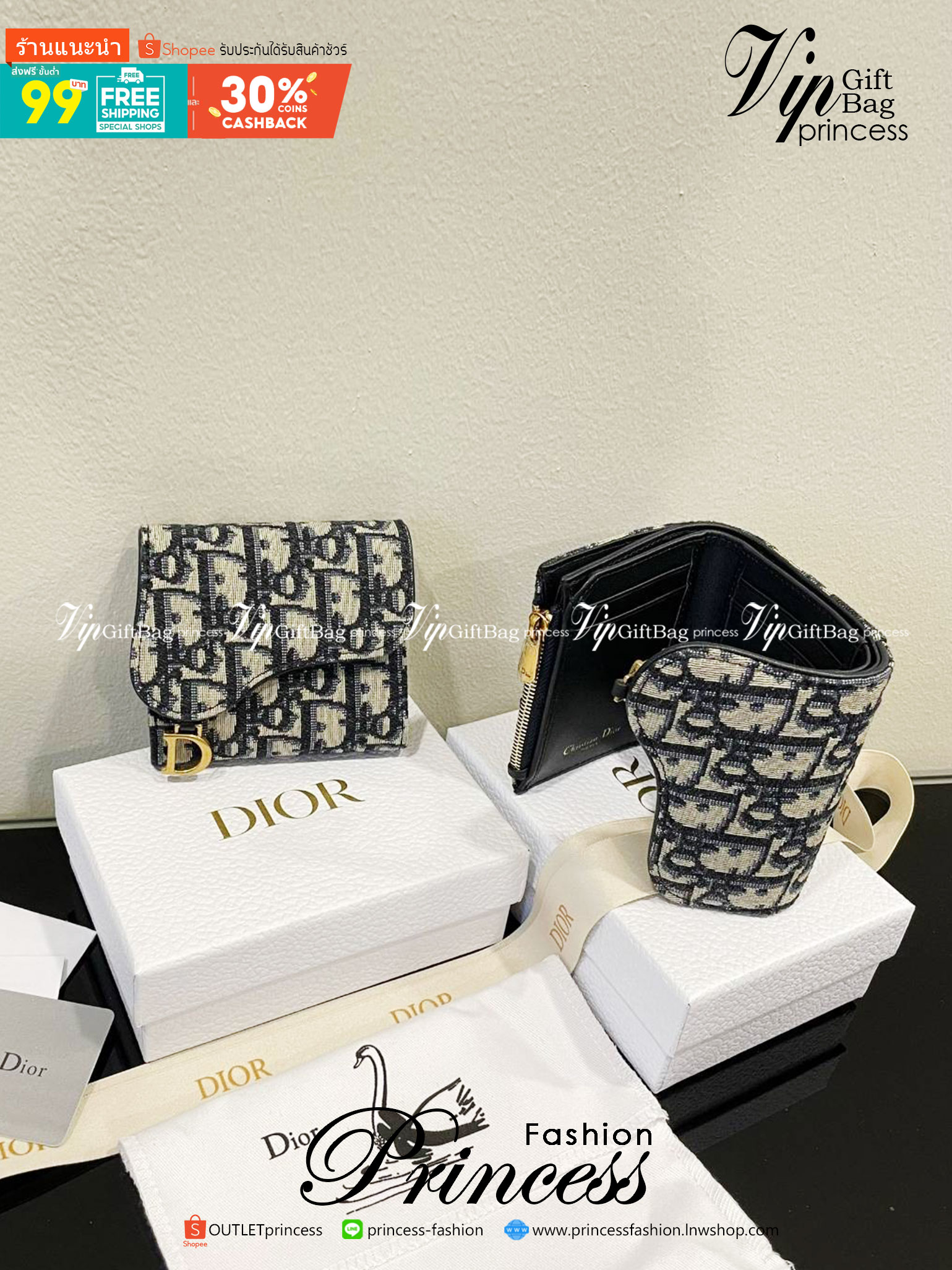 ORI 🥂DIOR Wallet Saddle Lotus / Dior tri-fold wallet เกรดออริจินอล กระเป๋าสตางค์ 3 พับ วัสดุหนังแท้ และผ้า Jacquard อย่างดี ทอสวยงามที่สุด ผสมผสานความสง่างามและคลาสสิกที่เข้ากับยุคสมัย ด้านหน้าโดดเด่นด้วยซิกเนเจอร์ของ Christian Dior อะไหล่สีทองอ่อ