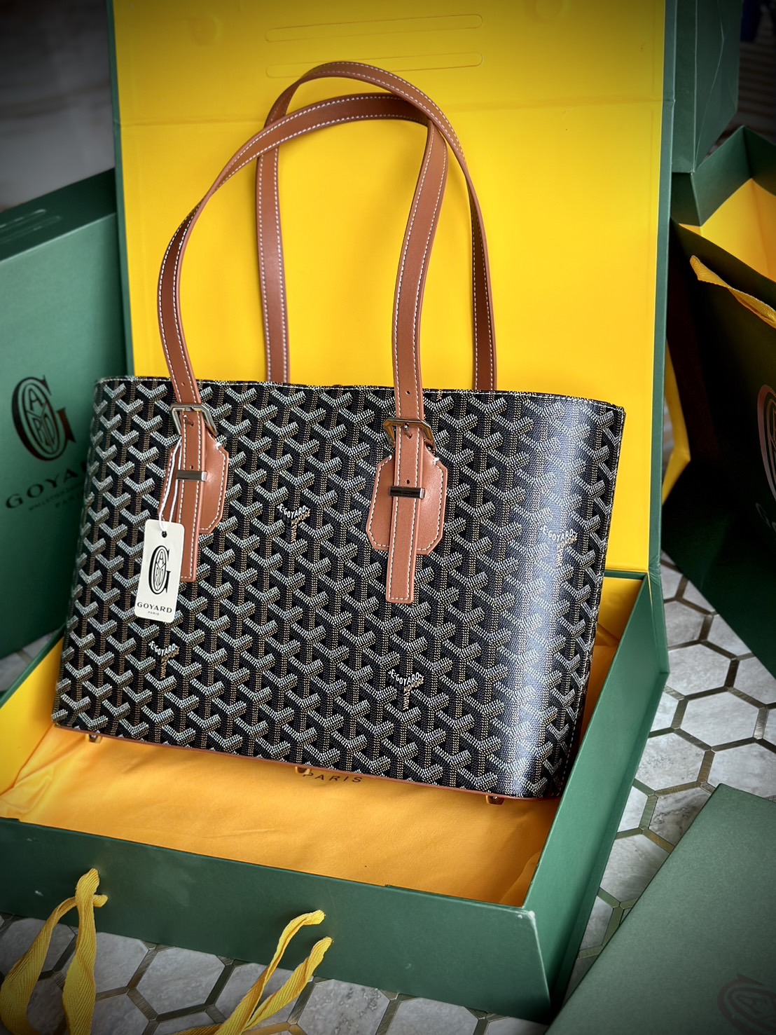 GOYARD Goyardine Sac Marie Galante MM / GOYARD Tote Bag กระเป๋าทรงโท้ทจุของได้เยอะ งานสวยเนี๊ยบ เกรดออริ สลับแท้ 1:1 ใช้ต่างประเทศได้