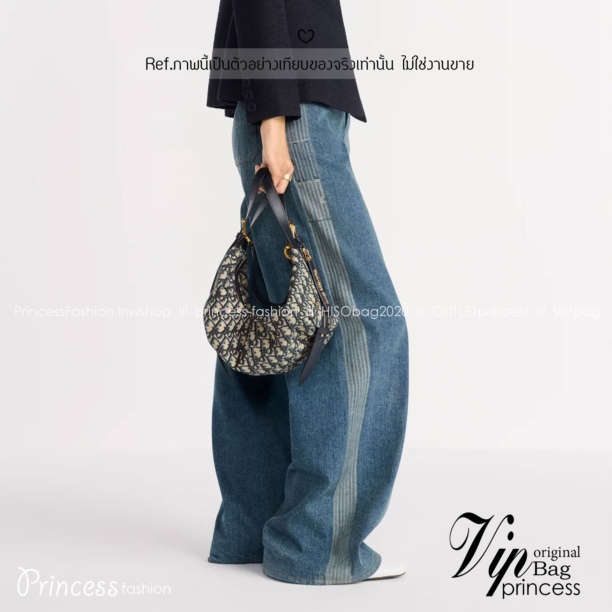 ORI หนังแท้ | DIOR Medium D-Journey Bag Blue Dior Oblique Jacquard กระเป๋าสะพายโฮโบทรงสวย รุ่นใหม่ล่าสุด ดีไซน์เรียบหรูลัคชูที่สุด มาพร้อมสายสะพาย2เส้นคู่แบบใหม่สุดเก๋ เป็นไอเท็มที่ควรมีไว้ติดบ้านอีกใบเลยน้า