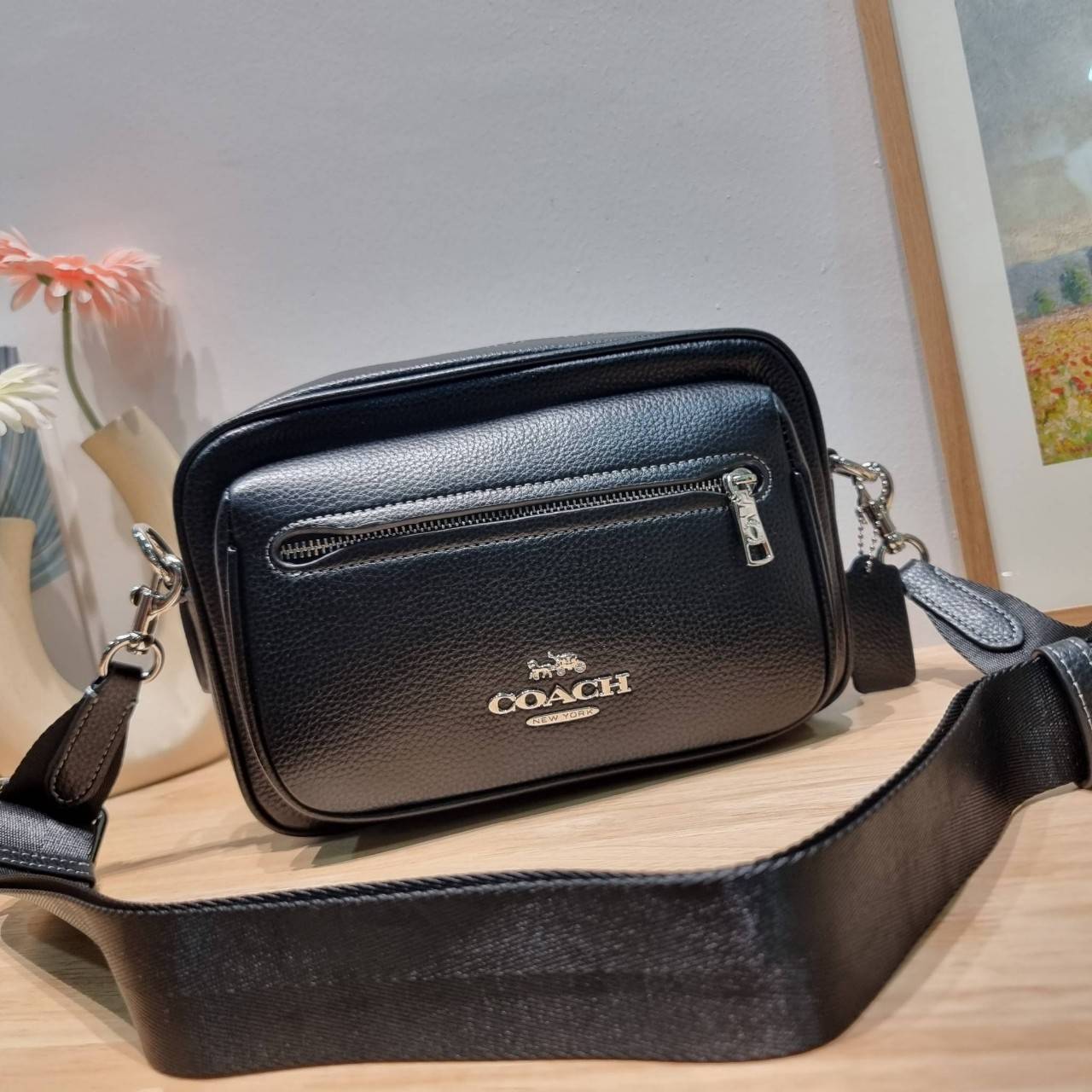 COACH ELIAS CROSSBODY IN SIGNATURE CANVAS BAG CJ509 CJ510 กระเป๋าครอสบอดี้ทรงคลาสสิค ดีไซน์รูปแบบใหม่ ใช้งานง่ายและสะดวก