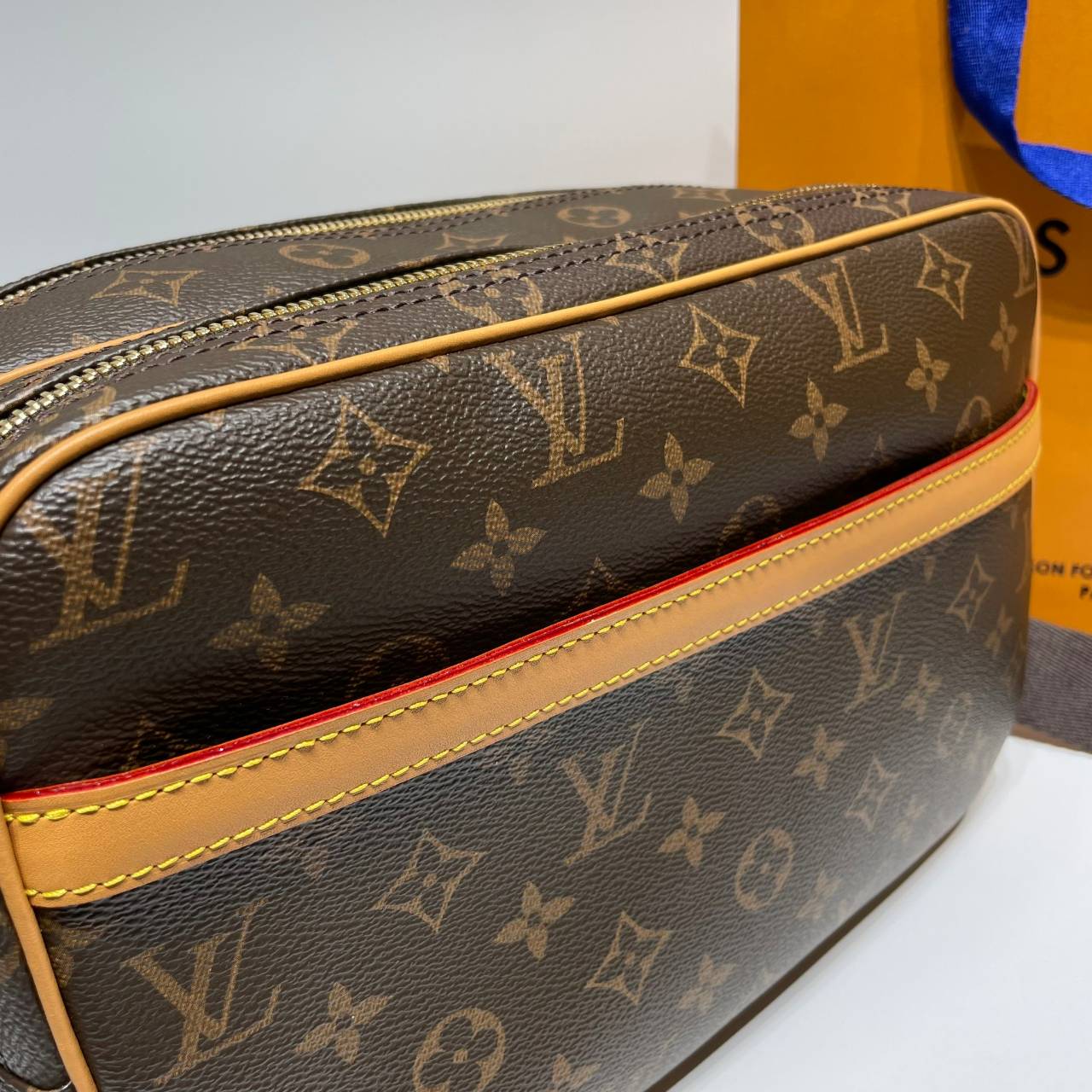 LV Reporter 28 Mongram Vintage Crossbody Bag / LV Messenger Bag กระเป๋าสะพายทรงแมสเซ็นเจอร์วินเทจ เกรดออริ ท็อป สลับแท้ 1:1 เกรดดีสุด หนังแท้ ผ่านทุก ตม. ใช้งานต่างประเทศได้