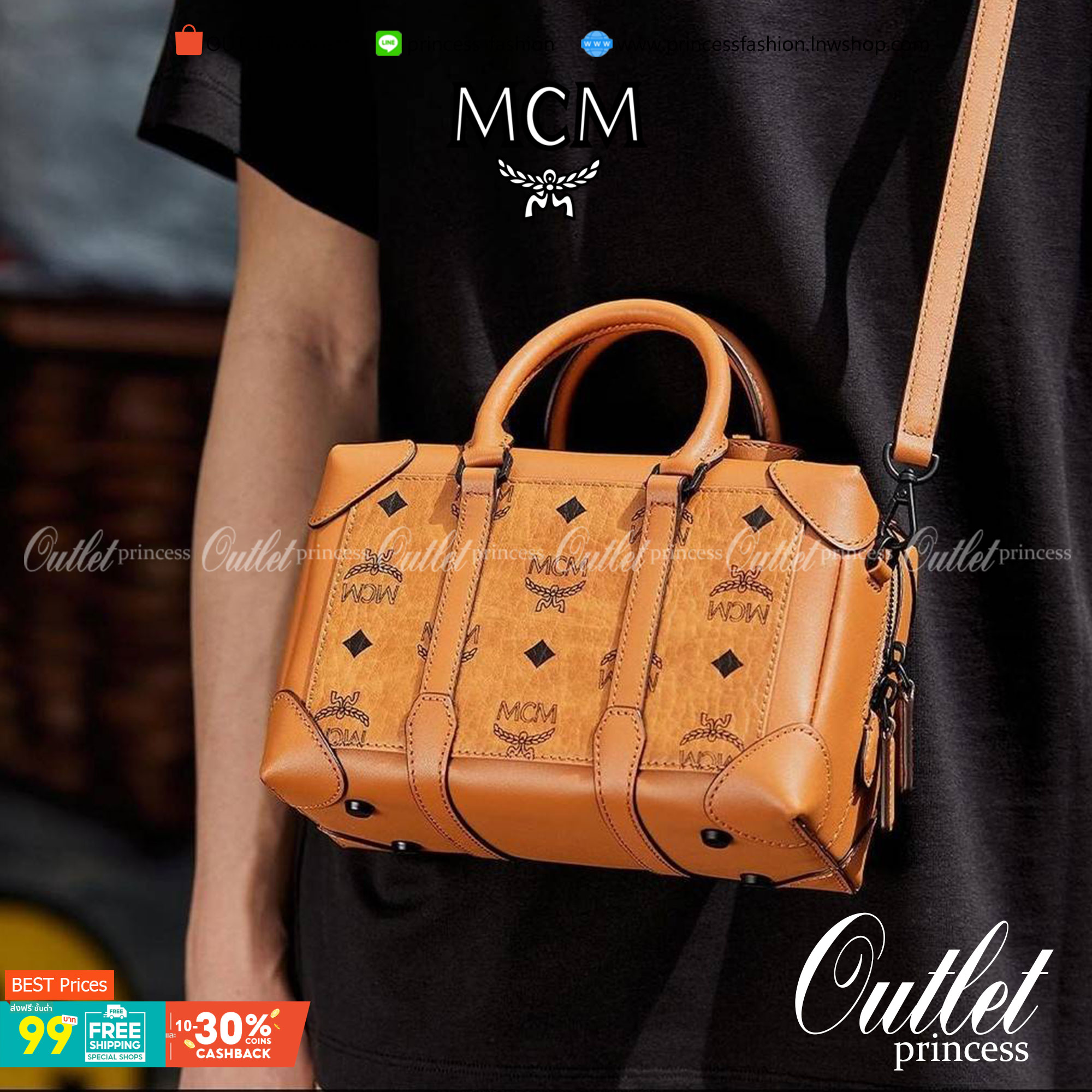 M.C.M SMALL E/W SOFT BERLIN CROSSBODY IN VISETOS ไอเท็มใหม่ในดีไซน์ทรงกระเป๋าเดินทางแบบคลาสสิค ย่อส่วนมาให้ใช้งานได้แบบสบายๆ พกพาสะดวก แมทช์ได้ทุกสไตล์ ใช้ได้แบบ unisex ใช้งานง่ายด้วยหูจับในตัว และซิปหลัก อะไหล่สีดำดูมีมิติตัดกับสีน้ำตาลคอนยัคได้เป็นอย่าง