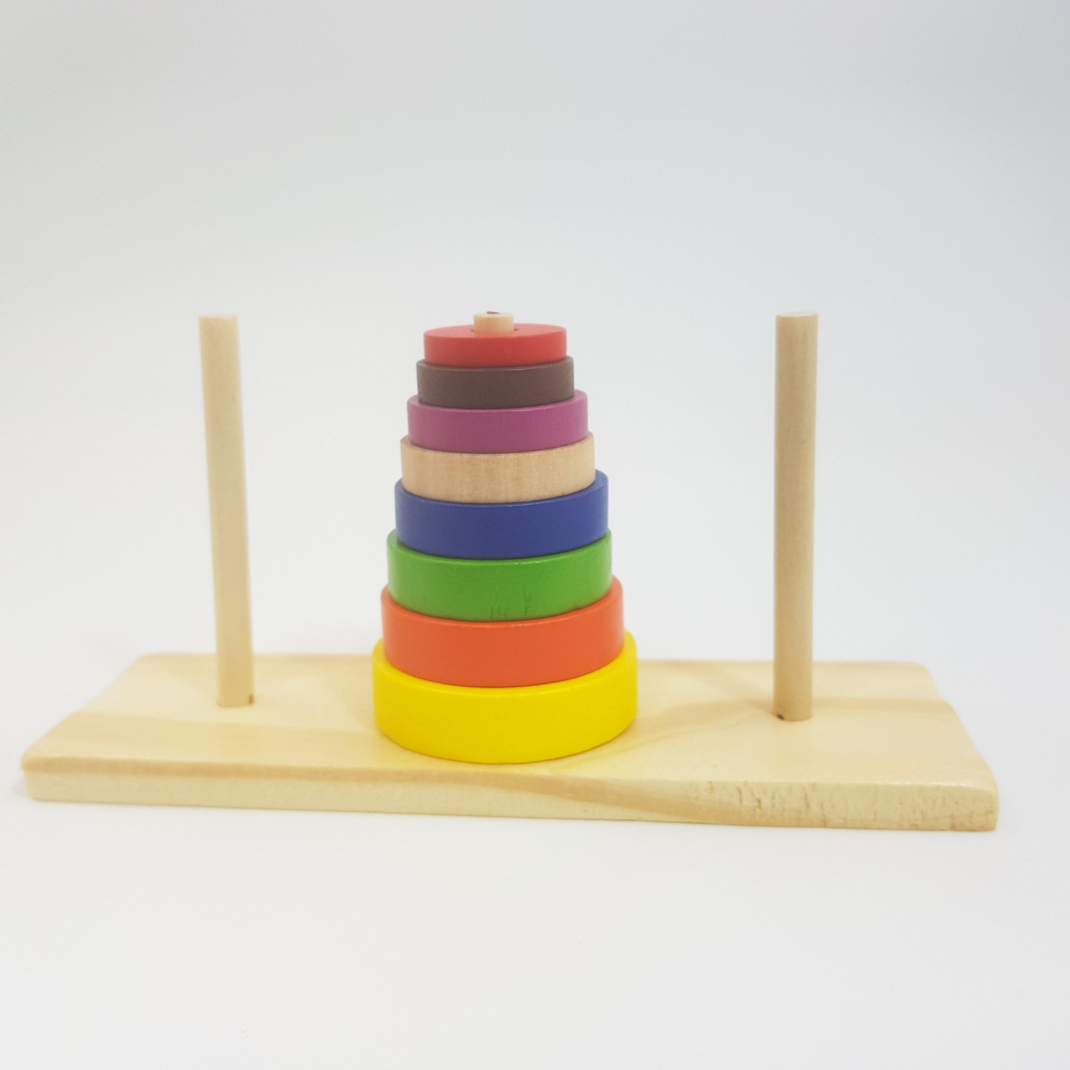 เกมแก้ปริศนาหอคอยฮานอยไม้สี 8 ชั้น