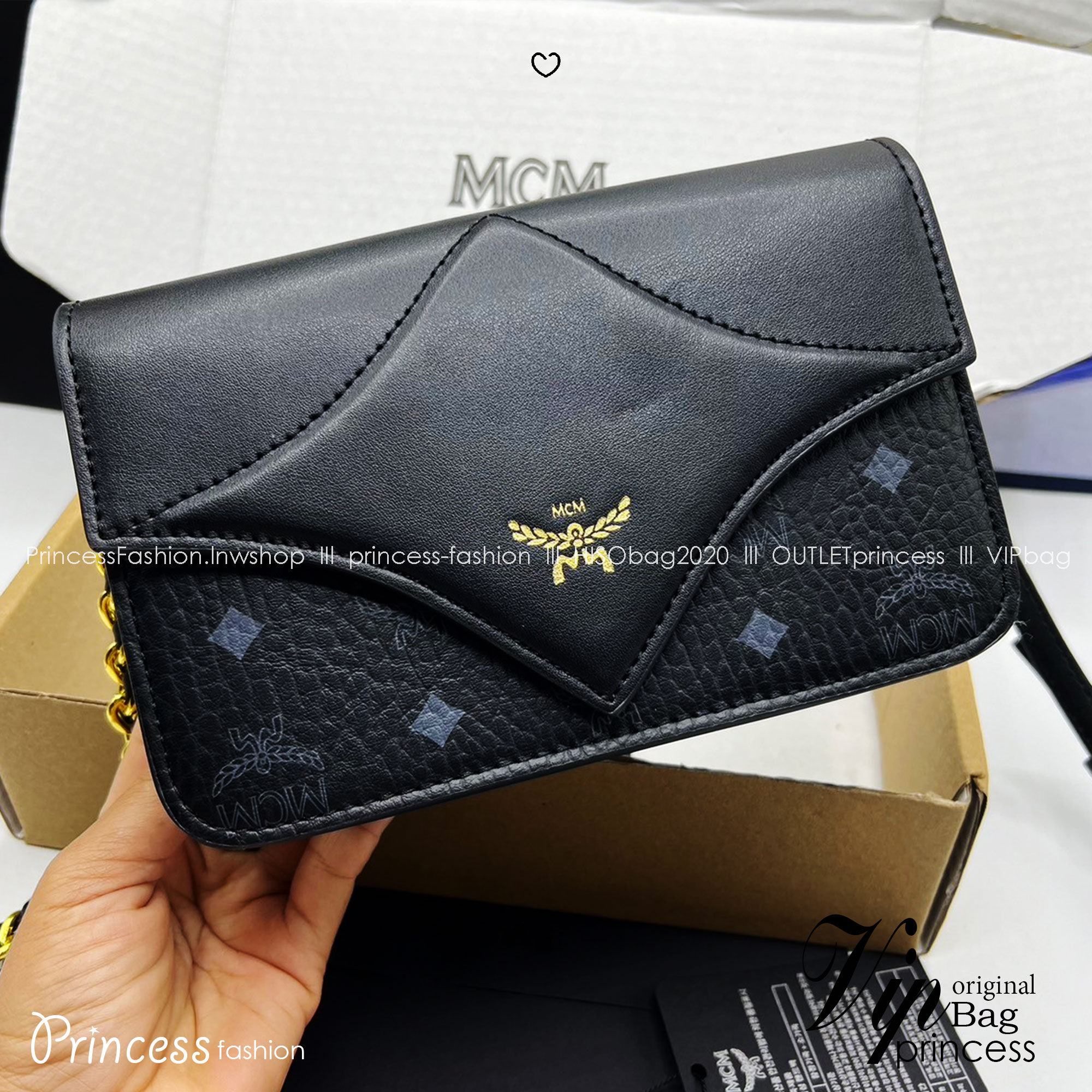 M.C.M DIAMOND SHOULDER BAG IN VISETOS LEATHER MIX กระเป๋าสะพายดีไซน์ใหม่ แรงบันดาลใจรูปทรงมาจากเพชรสวยงาม เกรดท็อปออริ 1:1 สลับแท้