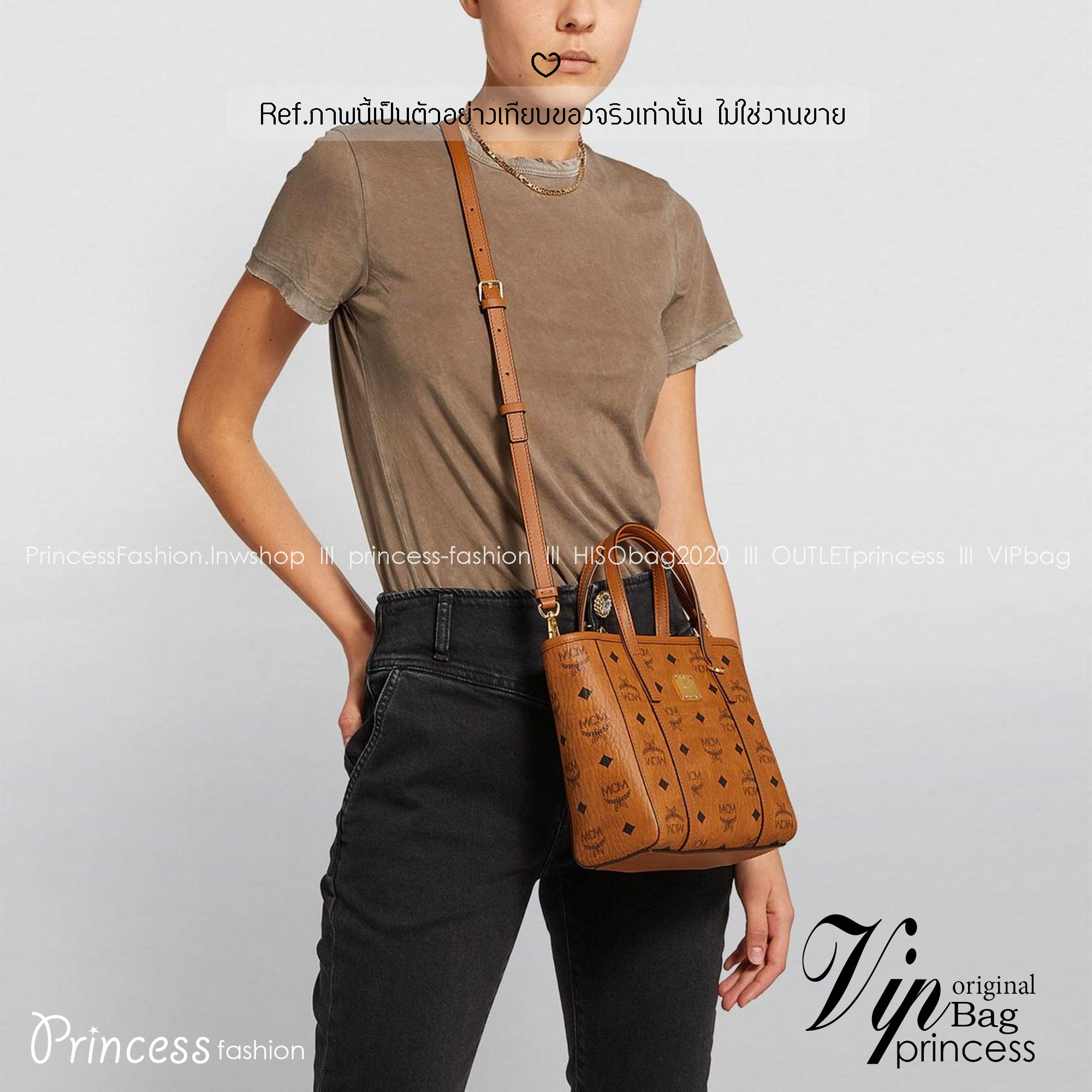 M.C.M MINI TONI SHOPPER IN VISETOS กระเป๋าถือ/สะพายข้าง ทรงโท้ทไซส์มินิ สวยคลาสสิค เกรดท็อปออริ 1:1 สลับแท้ ใช้งานต่างประเทศได้