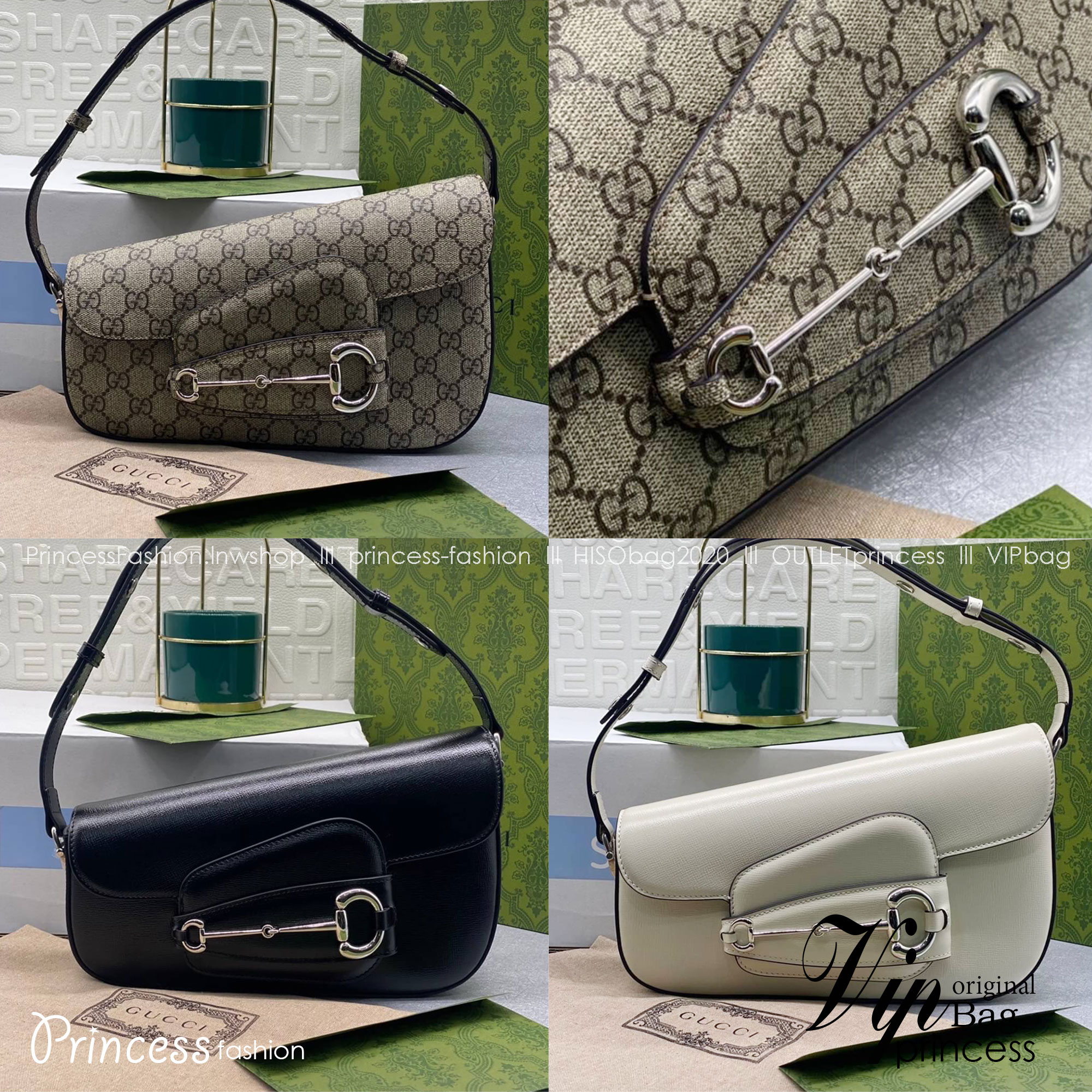 GUCCI HORSEBIT 1955 SMALL SHOULDER BAG กระเป๋าสะพายถือหรือสะพายไหล่ แคนวาสสวยอย่างดี เกรดท็อปออริจินอล 1:1 เกรดดีสุด สลับแท้