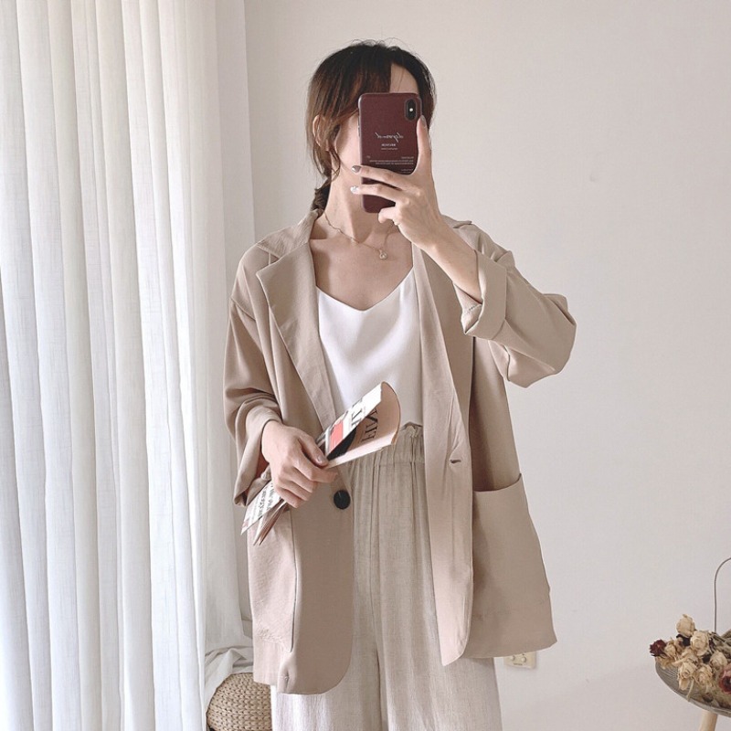 พร้อมส่ง 💫 Ida blazer เบลเซอร์แขนยาวสีเบจ (IN32181)