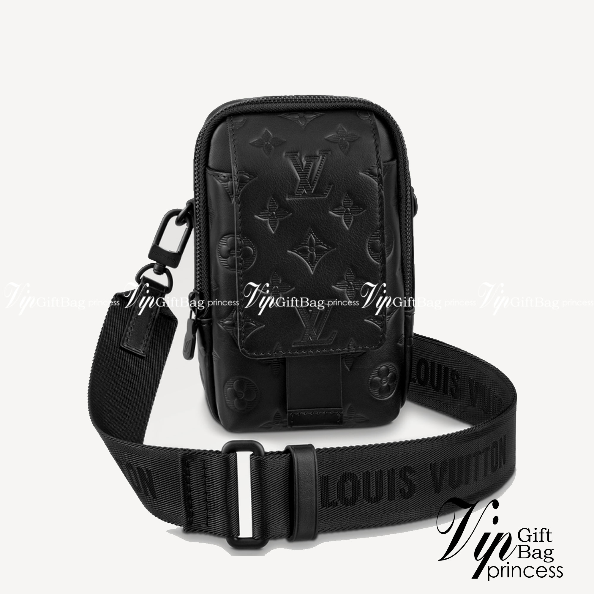 LV Double Phone Pouch NM / LV Phone bag Black Monogram Shadow Cowhide leather trim เกรดออริจินอล ใช้ได้ทั้งผู้หญิงผู้ชาย พร้อมส่งที่ไทย ภาพสินค้าถ่ายจากงานขายจริง ใช้งานต่างประเทศได้