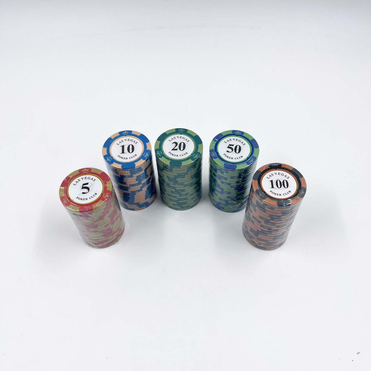 ชุดชิปโป๊กเกอร์เกรดพรีเมี่ยม น้ำหนัก14 g.ลาย Lasvegas (แบรนด์ Poker Club)