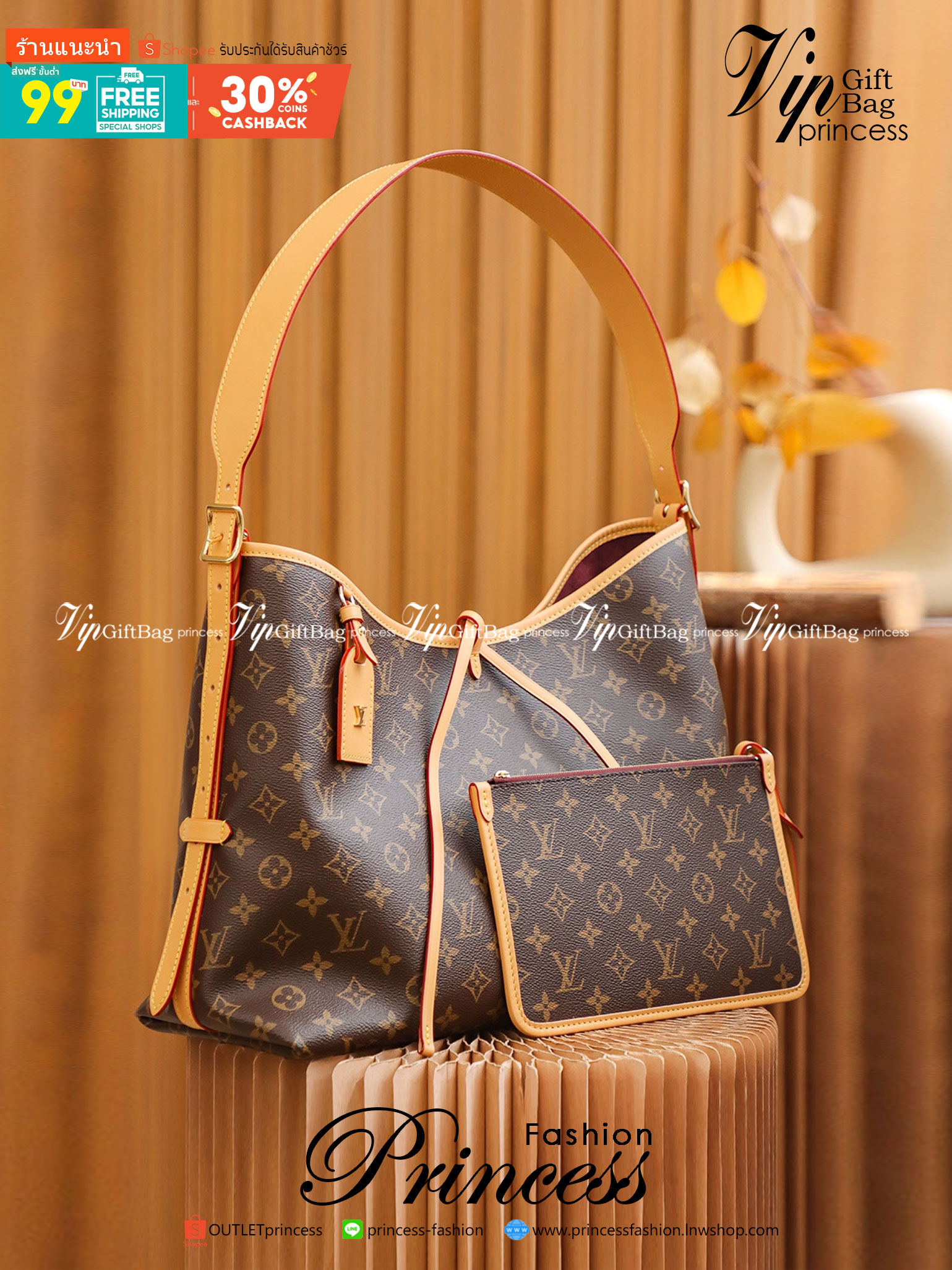 LV CARRYALL Monogram Canvas / LV Shopping Bag รุ่นใหม่ล่าสุด กระเป๋าสะพายทรงหรูหรามีสไตล์ สวยปังมั้ยไหว ใบจริงสวยมากกกก ได้สวยก่อนใคร วัสดุหนังแคนวาสเคลือบลาย สวย คลาสสิค ภายในเป็นช่องโล่ง จุของได้เยอะ สาวๆใช้ใบนี้ สะพายไปไหนก็เข้ากัน ถ่ายรูปสวยๆ ชิคๆ โดด