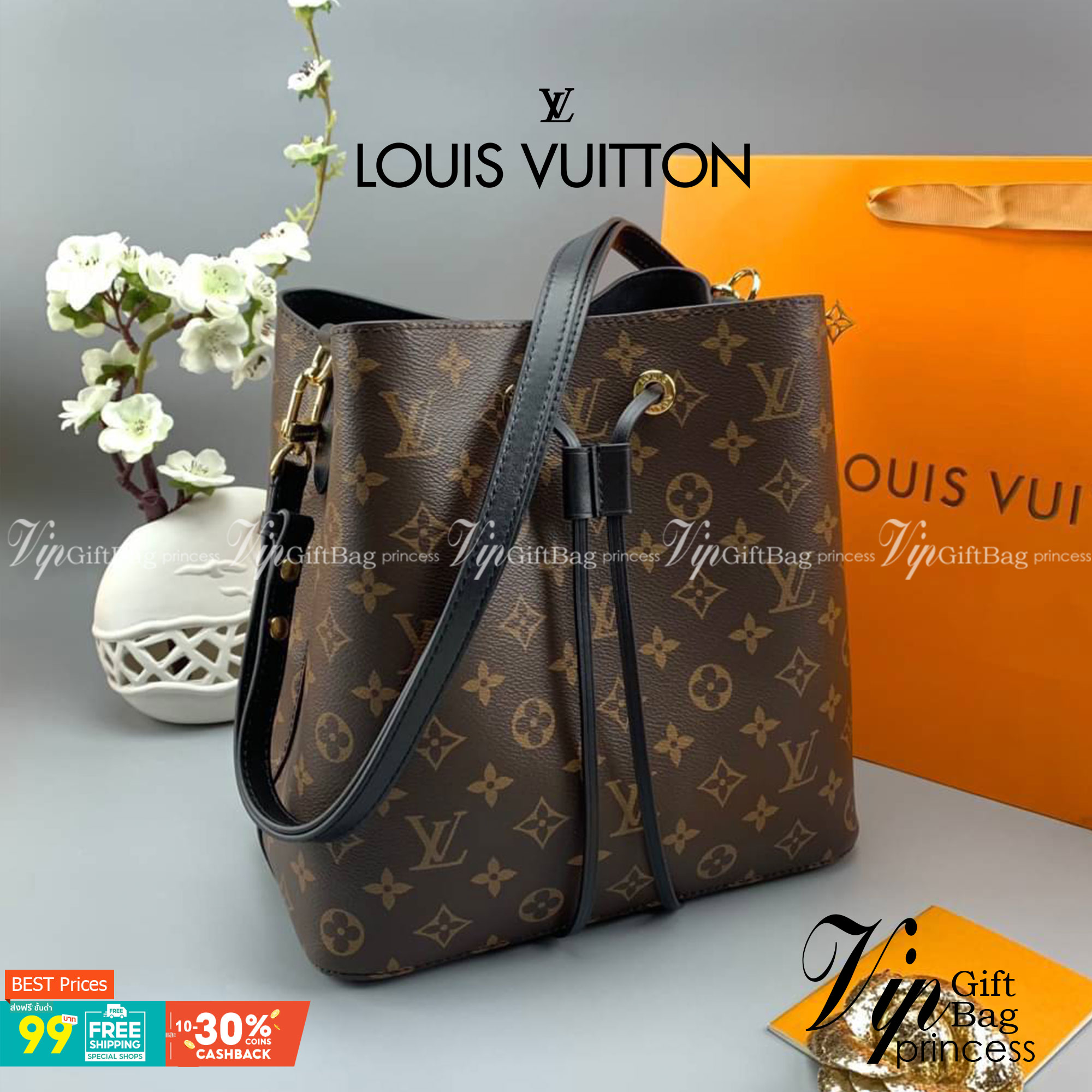 LOUIS VUITTON NEONOE MM งานหนังแท้ สวยคมทุกมุมมอง ภาพสินค้าถ่ายจากงานจริง ORIGINAL GRADE เกรดสลับใบจริง