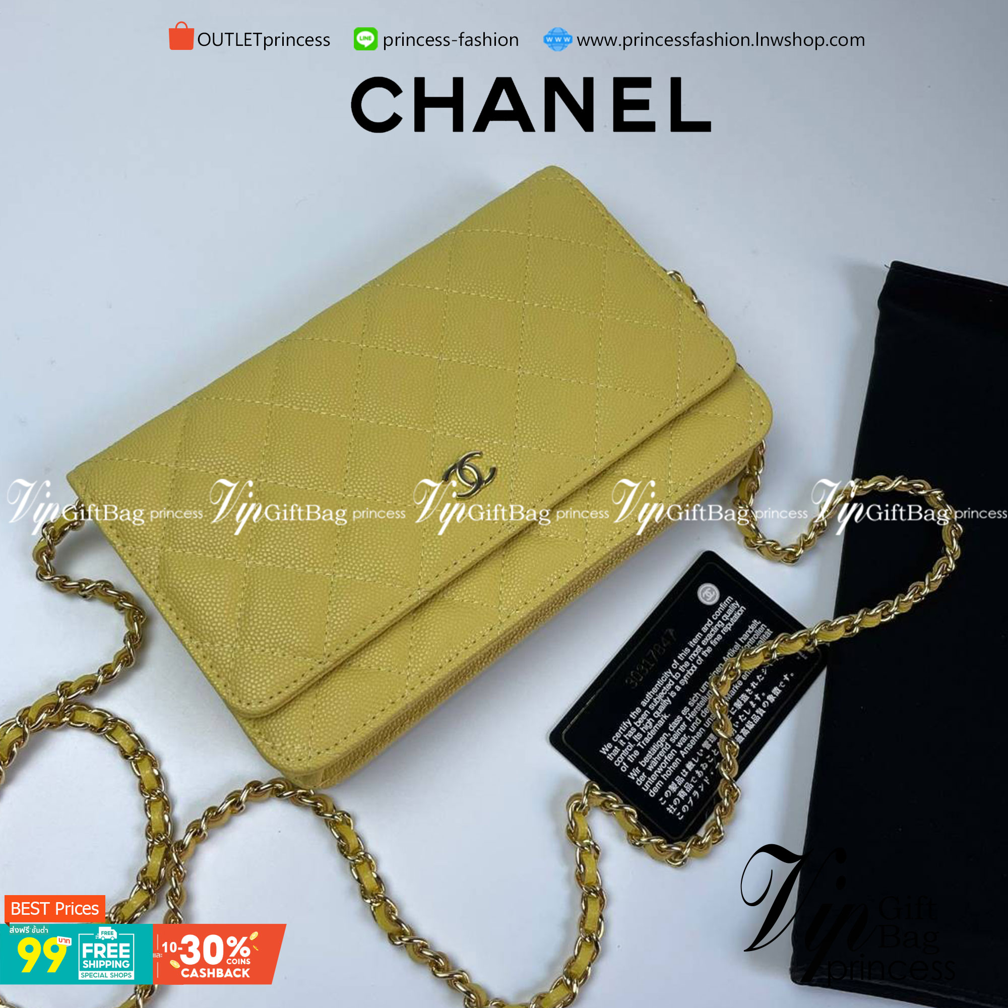 VIP 】หนังแท้ CHANEL WOC style โทนสีพาสเทล กระเป๋าสะพายทรงสวยตลอดกาล วัสดุหนังลายคาเวียร์ เนื้อนุ่ม อยู่ทรงคุณภาพดีตามแบบฉบับของแบรนด์ น้ำหนักเบา ด้านหน้ามีโลโก้แบรนด์อะไหล่หรู มีช่องใส่บัตร ใส่ของจุกจิก เปิดปิดด้วยฝาปิดกระดุม ซับในหนัง ตัวจริงสวยมากๆถูกใจ