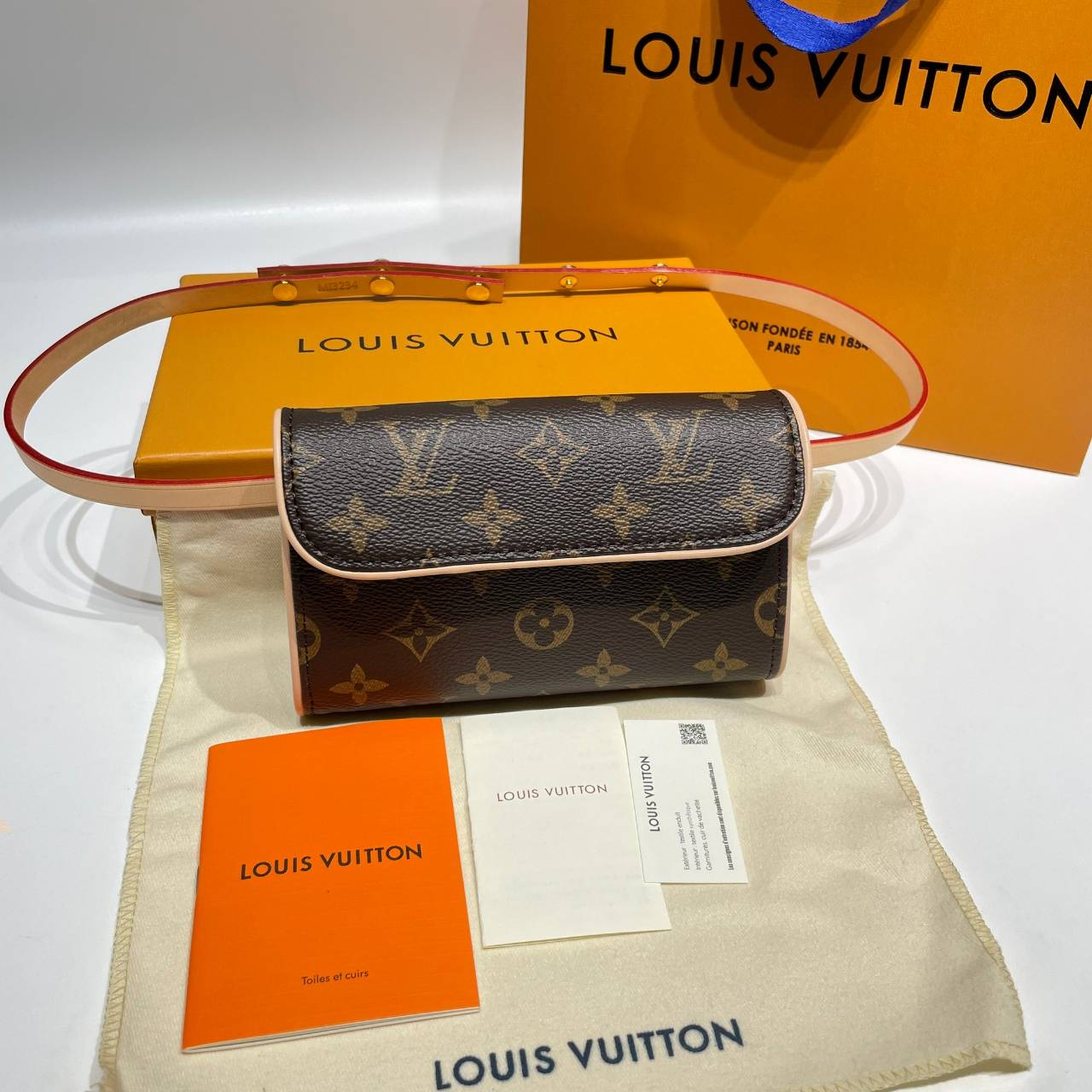 LV Monogram Pochette Florentine Belt Bag Waist Bag กระเป๋าทรงพอช คาดอก คาดเอว สะพายได้ ครบทุกฟังชั่น สวยหรู เกรดออริ ท็อป สลับแท้ 1:1 เกรดดีสุด หนังแท้ ผ่านทุก ตม.