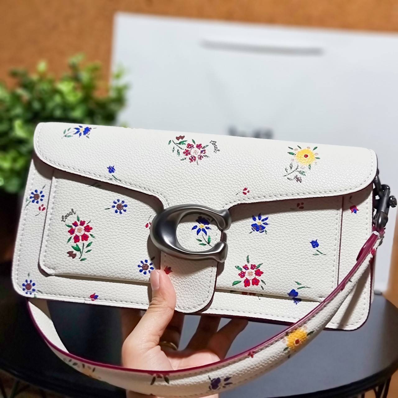 COACH TABBY SHOULDER BAG 26 WITH WILDFLOWER PRINT 630 WITH FLORAL EMBROIDERY 627