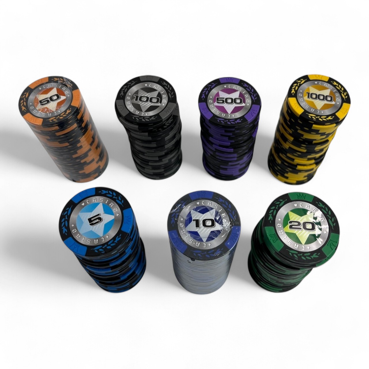 ชิปโป๊กเกอร์เกรดพรีเมี่ยมCASINO แบบแยกเหรียญ น้ำหนัก14g.(Chip poker)