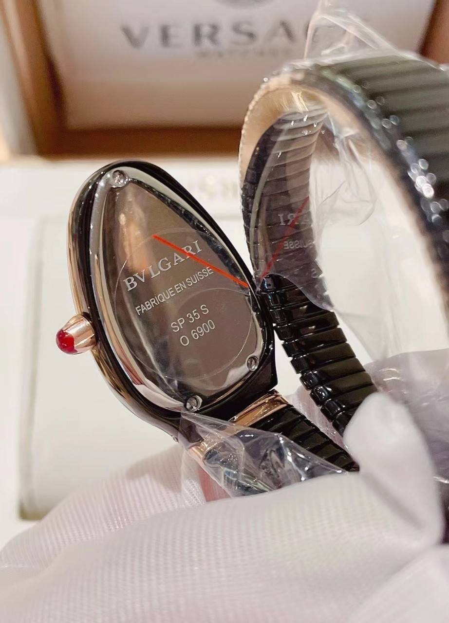 BVLGARI SERPENTI WATCH 24mm 26mm นาฬิกาบุลการี รุ่นหน้าปัดไม่มีเพชร นาฬิกาผู้หญิง ระบบถ่าน Quartz ภาพสินค้าถ่ายจากงานขายจริง