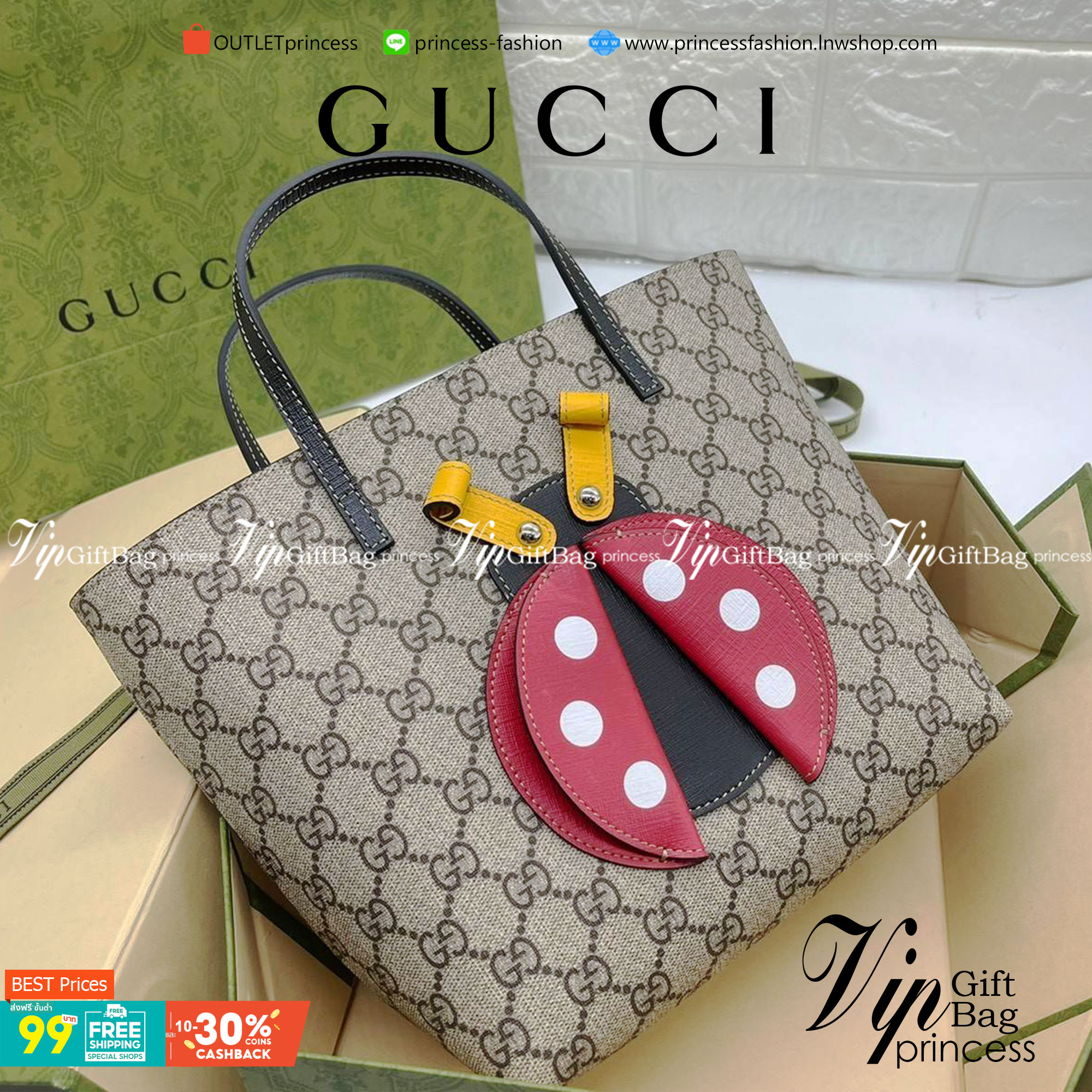 VIP 】Animal-Friendly Gucci Kid Tote Bag งานหนังแท้ทรงตั้งสวย ขนาดกะทัดรัด จุของได้เยอะ ใช้ได้ทั้งเด็กและผู้ใหญ่ น่ารักมากค่ะ **รุ่นขายดีตลอดกาล**