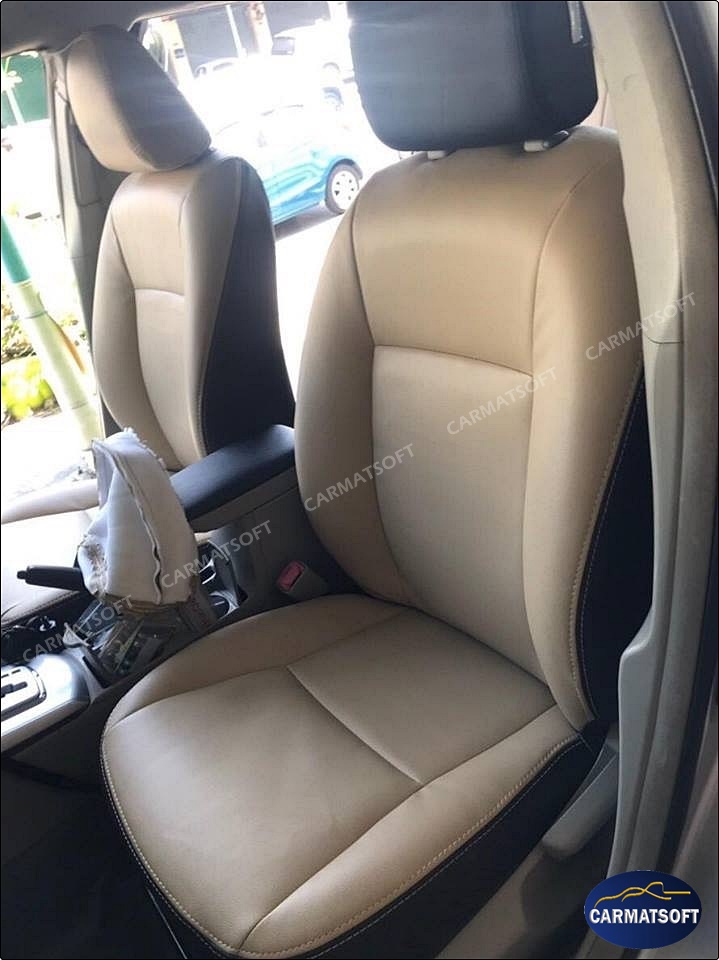 ชุดหุ้มเบาะรถยนต์ALTIS ปี2008-13 หนังPVC เกรดA หนา1มิล สีครีม/น้ำตาล