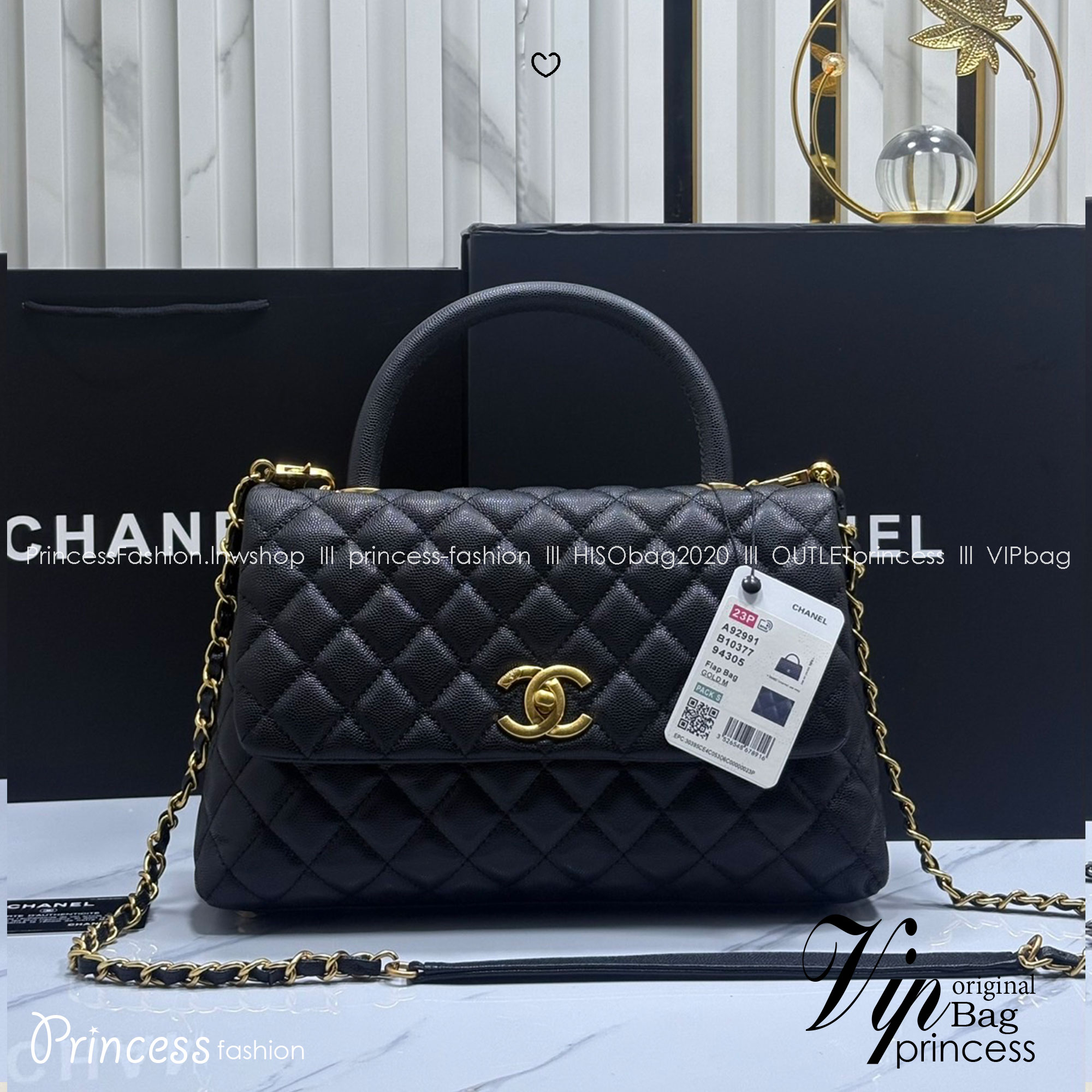 ORI หนังแท้ | Chanel Coco Top Handle Bag Medium 30cm กระเป๋าสะพายสุดคลาสสิค สวยหรูดูแพงเป็นอมตะ