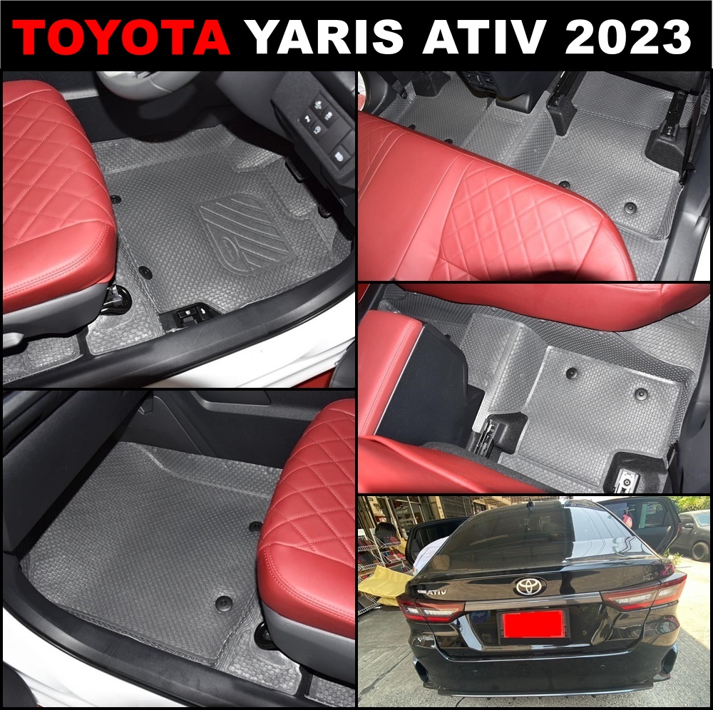 พรมปูพื้นรถยนต์ TOYOTA YARIS ATIV 2023 ยางปูพื้นรถยนต์ พรมกระดุม ใช้ดี เน้นทนทาน เข้ารูป ตรงรุ่นรถ