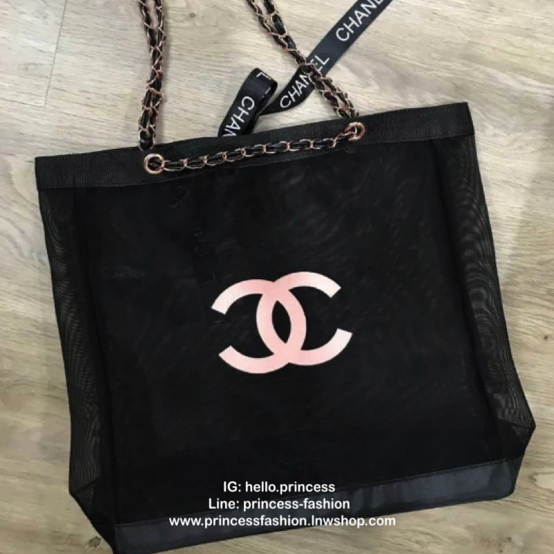 Vip Gift Premium Gift พรีเมี่ยมกิ๊ฟ แท้💯 ::: กระเป๋า Chanel Rose Gold Chain Shopping Bag + Ribbon