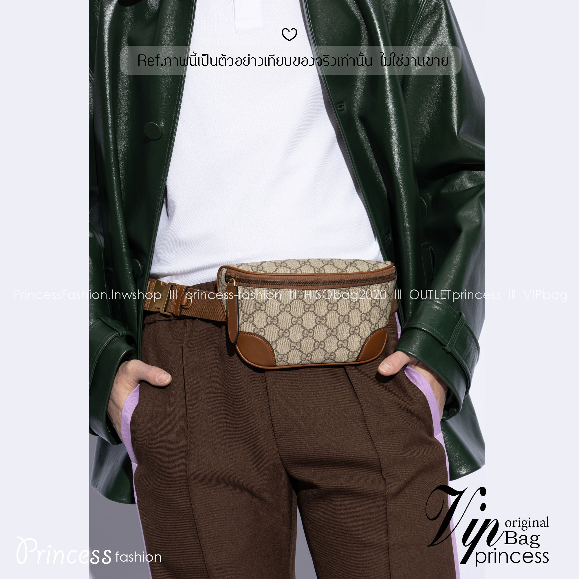 ORI หนังแท้ | GUCCI GG Emblem small belt bag กระเป๋าคาดอก/คาดเอวปรับโฉมใหม่ สวยสง่างาม สปอร์ตและเท่กว่าเดิม แต่ยังคงความคลาสสิค