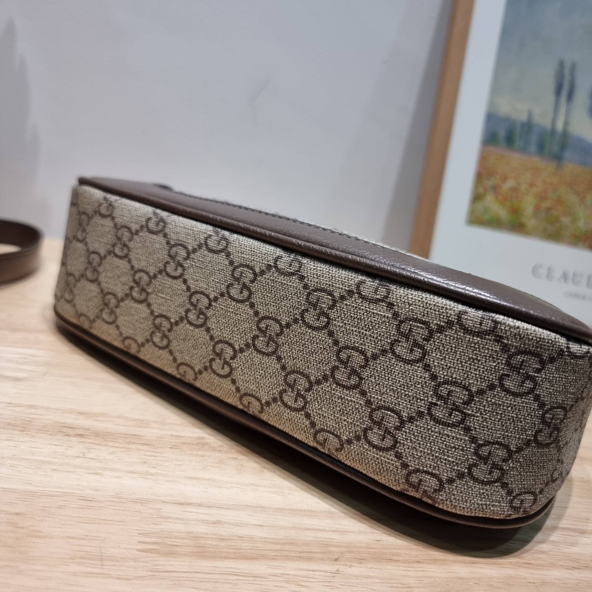 GUCCI Aphrodite small shoulder bag / GC crossbody pouch bag กระเป๋าสะพายทรงคลาสสิค ดีไซน์ย้อนยุคผสานความโมเดิร์นด้วยรูปทรงพอช ที่ใช้งานได้ทุกสไตล์ วัสดุหนังแคนวาส ทนทาน ภายในกระเป๋าเป็นช่องโล่ง สายสะพายมีลูกเล่นหลากหลาย มีให้ทั้งแบบโซ่คล้องไหล่ สายหนังที่