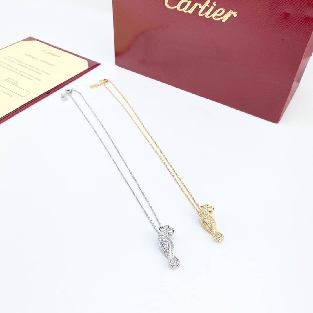 Cartier Necklace Panther De สร้อยคอคาเทียร์ ภาพถ่ายจากงานจริง งานปั้มวัสดุโลหะเคลือบขึ้นเงาตามรูป ใช้งานต่างประเทศได้