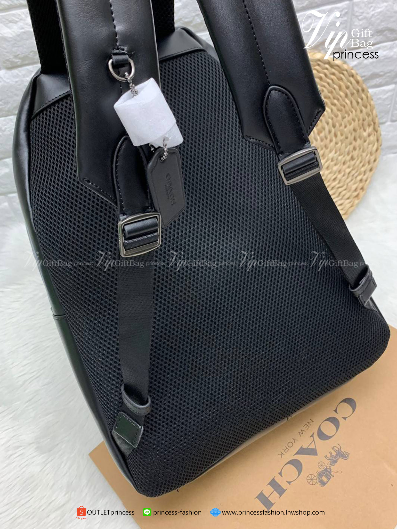 ของแท้ 100% COACH CHARLES BACKPACK IN SIGNATURE WITH VARSITY STRIP ((26066))