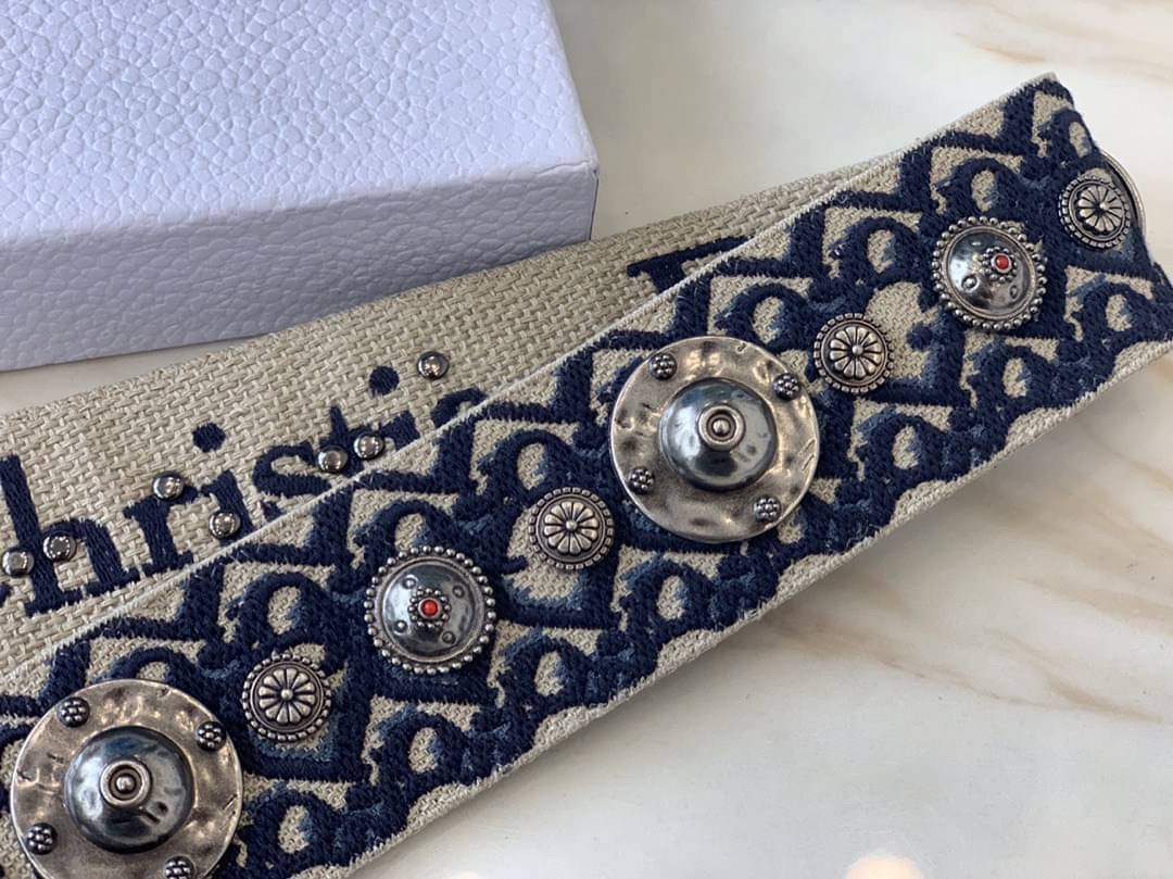 หนังแท้ DIOR shoulder strap with ring พร้อมส่งที่ไทย Jacquard and Black Calfskin สายกระเป๋างานหนังแท้และผ้าแจ็คการ์ด เกรดเทพออริจินอล ภาพสินค้าถ่ายจากงานขายจริง