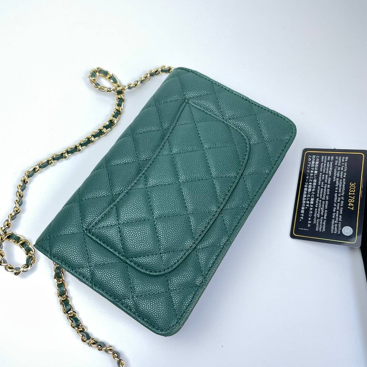 VIP 】หนังแท้ CHANEL WOC style โทนสีพาสเทล กระเป๋าสะพายทรงสวยตลอดกาล วัสดุหนังลายคาเวียร์ เนื้อนุ่ม อยู่ทรงคุณภาพดีตามแบบฉบับของแบรนด์ น้ำหนักเบา ด้านหน้ามีโลโก้แบรนด์อะไหล่หรู มีช่องใส่บัตร ใส่ของจุกจิก เปิดปิดด้วยฝาปิดกระดุม ซับในหนัง ตัวจริงสวยมากๆถูกใจ