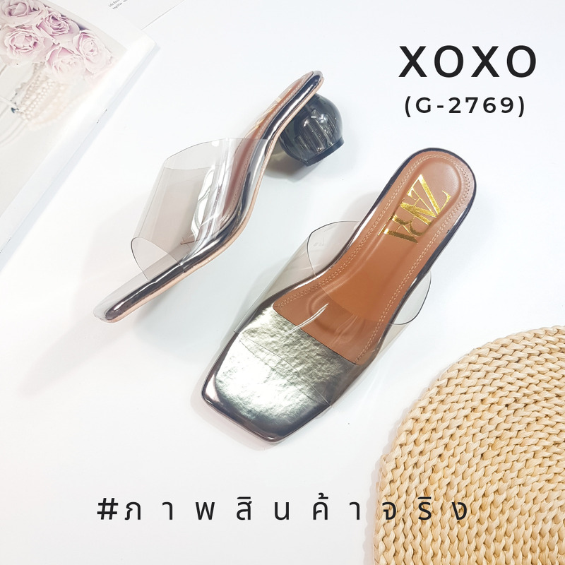 ZARA รองเท้า คัชชูงานสวม คาดพลาสติกใสอย่างดีเนื้อนุ่ม พื้นวัสดุหนัง PU ส้นแก้วสีใส งารจริงสวยมากคะ แมทส์ชุดง่าย น้ำหนักเบา