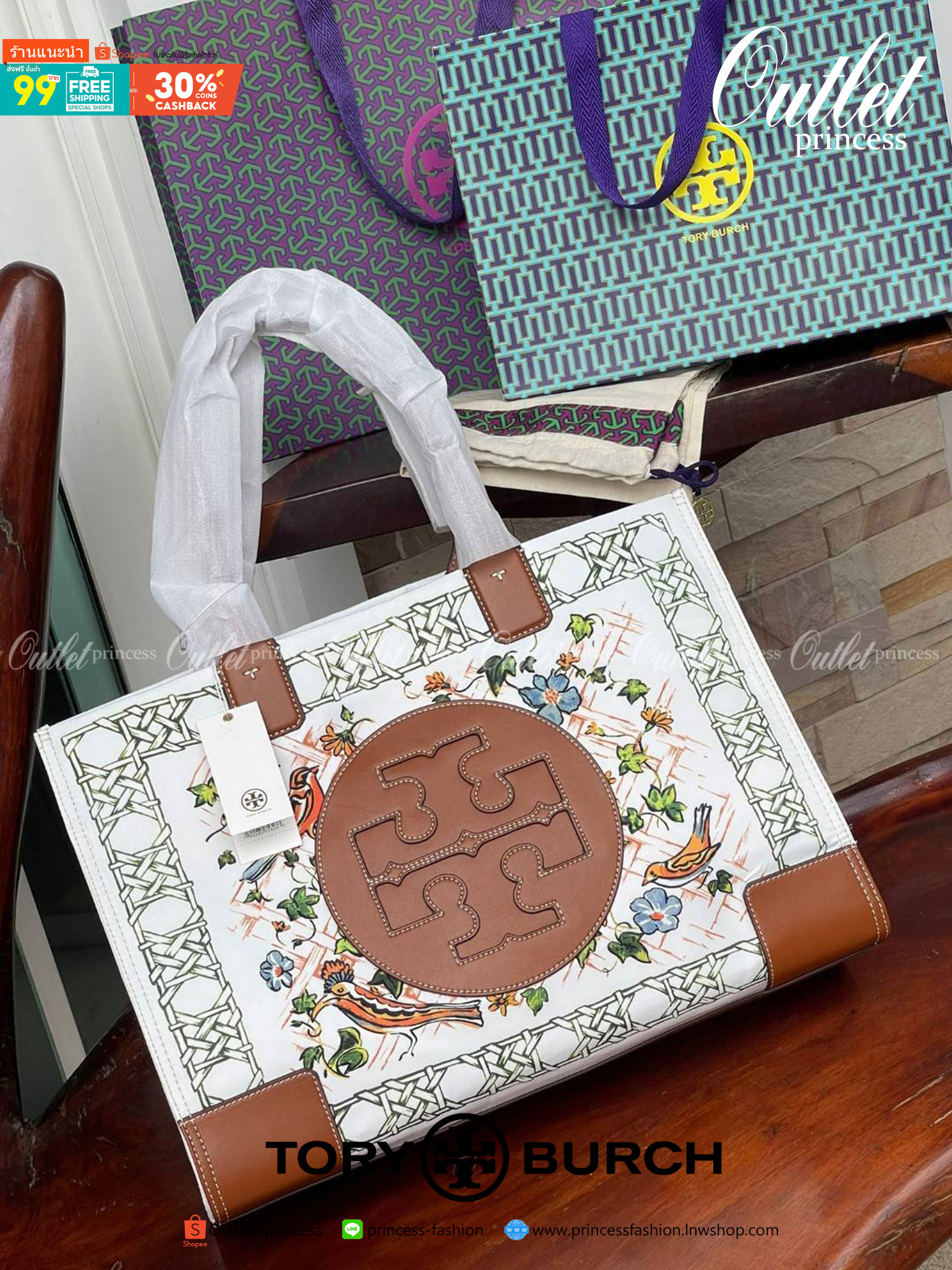 [Mini & Large size] Tory burch Ella Printed tote bag สำหรับใครที่ต้องการกระเป๋าแบบใช้งานได้ในหลาย ๆ โอกาส การเลือกกระเป๋าขนาดเล็กย่อมไม่สะดวกและไม่ครอบคลุมต่อการใช้สอยอย่างแน่นอน กระเป๋าใบนี้ไม่เพียงแค่ช่วยให้สะดวกในการเดินทางและทำให้บุคลิกภาพดูดีขึ้นเท่า