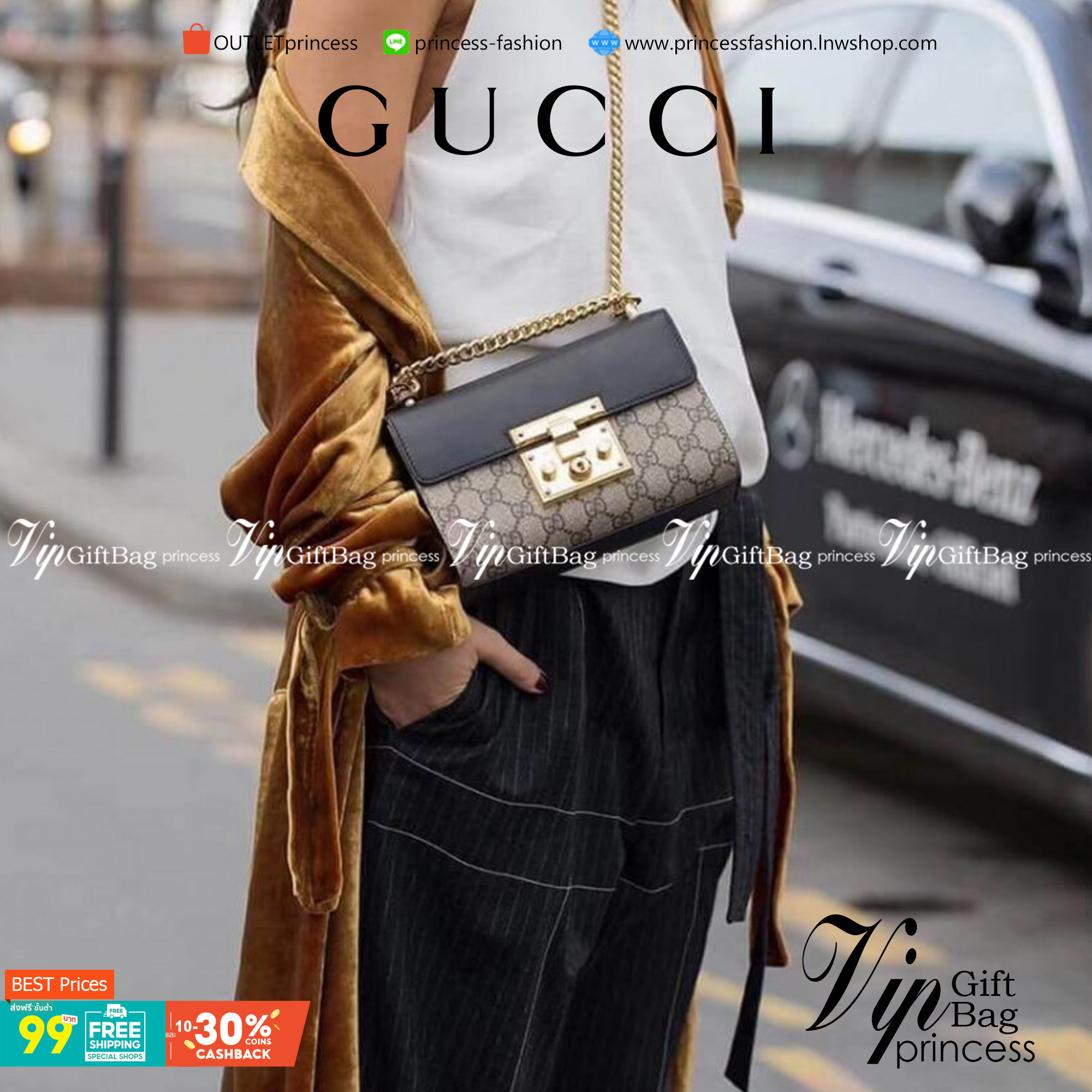 VIP GIFT 】หนังแท้ GUCCI Padlock small shoulder bag GG Supreme canvas กระเป๋าสะพายไหล่ขนาดกะทัดรัด เหมาะกับวันสบายๆ แต่ยังคงความหรูหราตามแบบฉบับแบรนด์ คุ้มค่าน่าใช้ งานจริงสวยมากๆ ค่ะ