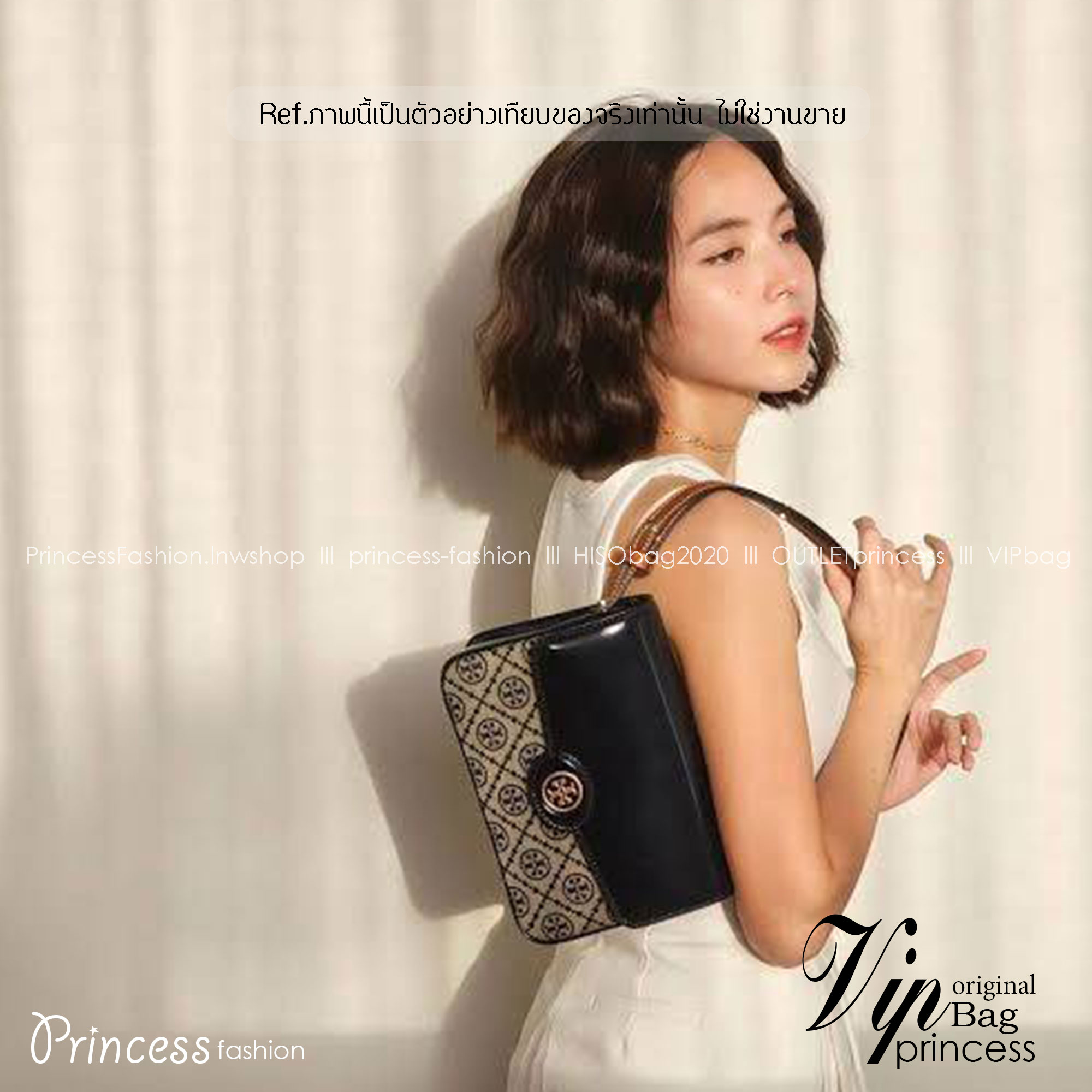 Tory Burch Robinson T Monogram Convertible Shoulder Bag กระเป๋าสะพาย เกรดท็อปออริ เกรดดีสุด สลับแท้ 1:1 ใช้ต่างประเทศได้