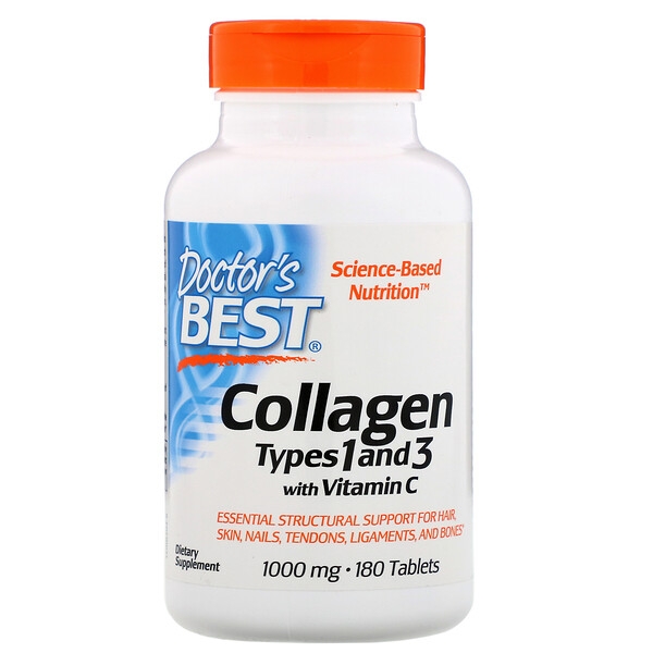(Pre-order) Doctors Best Collagen Types 1 and 3 with Vitamin C 1,000 mg 180 Tablets