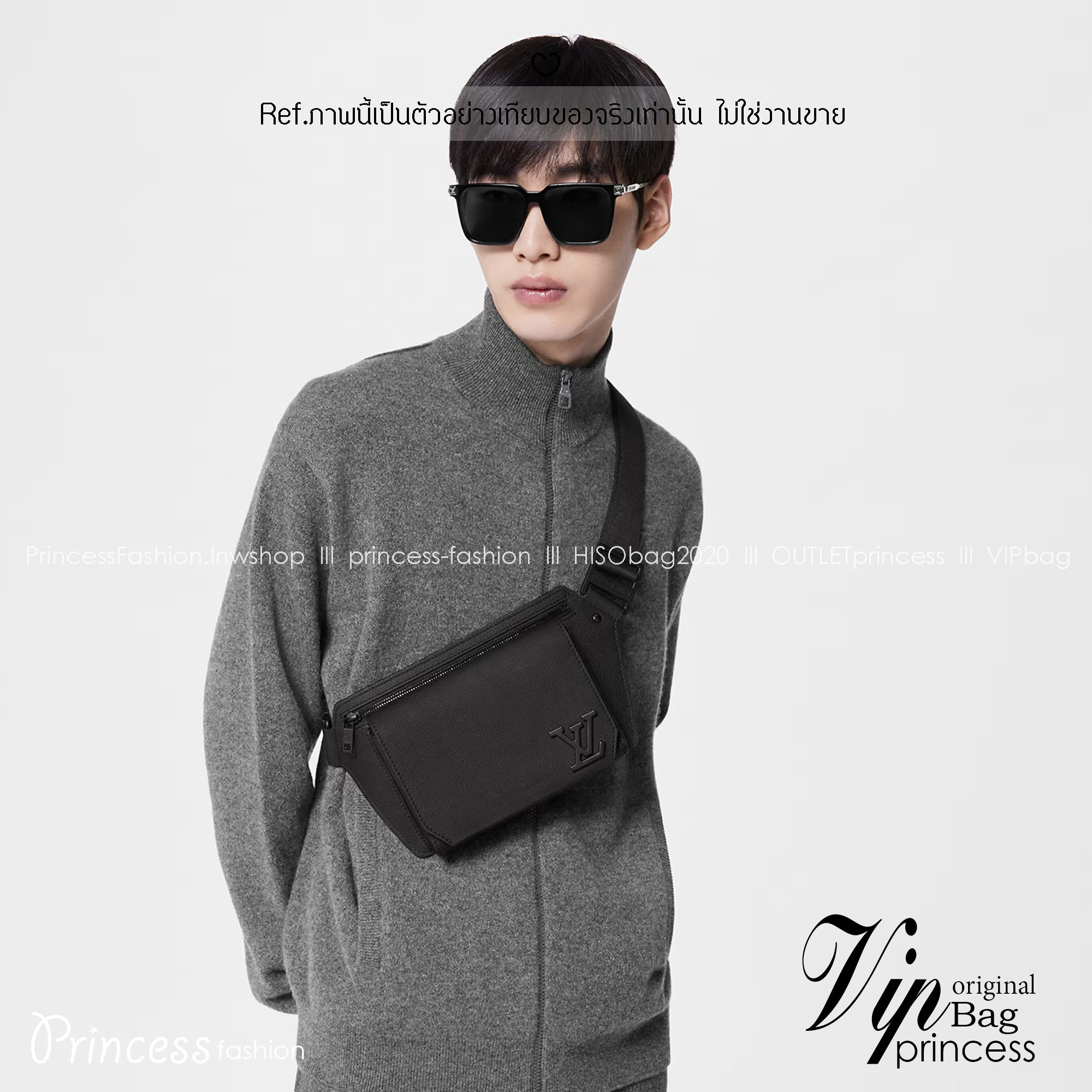 ORI | LV Sling bag Takeoff model / lvbeltbag กระเป๋าคาดอก หนังแท้ลายเกรนสีดำ ดีไซน์เรียบหรู 🤍 เกรดออริจินอล เทียบแท้ ใช้งานได้ทั่วโลก