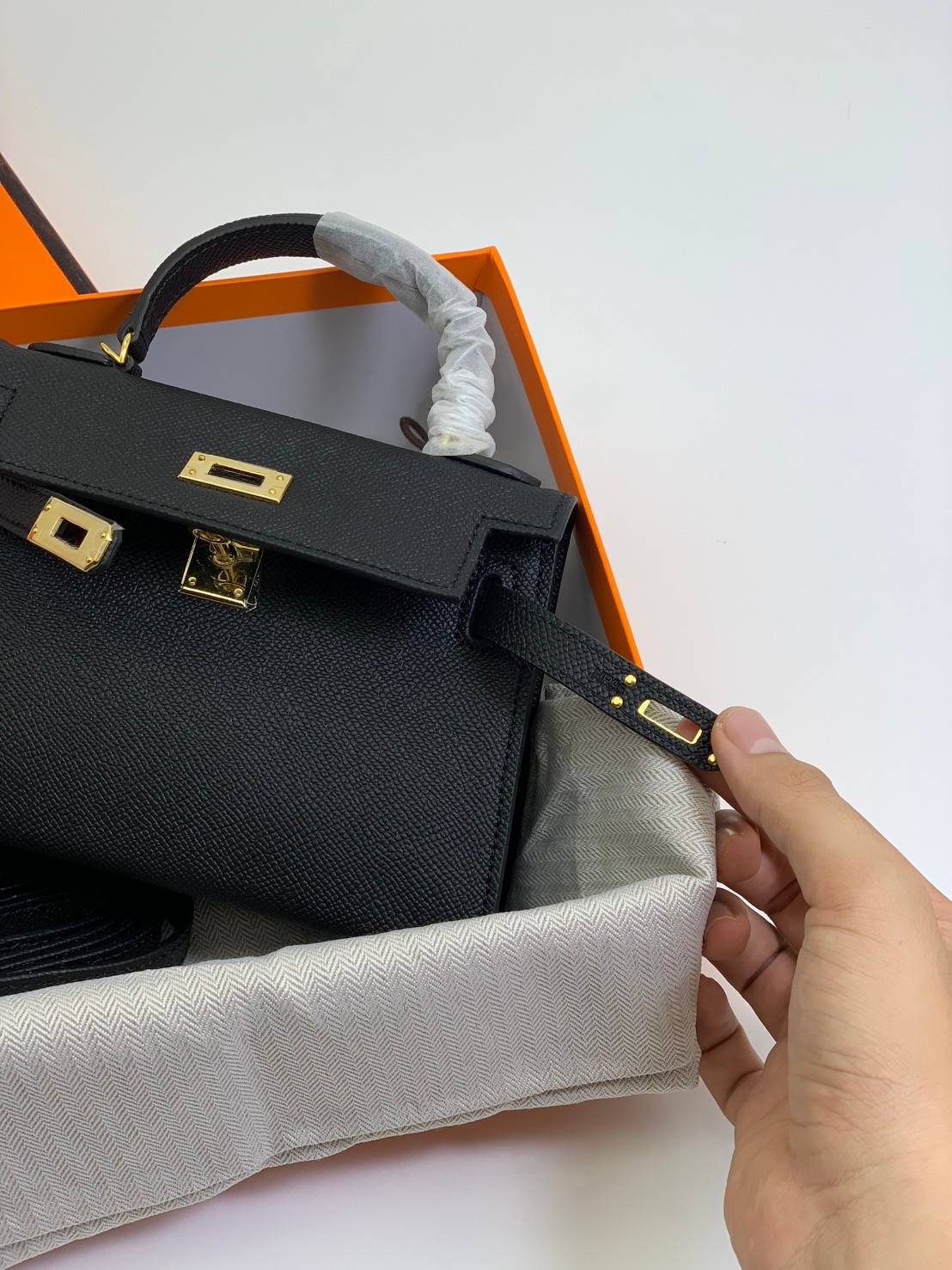 VIP หนังแท้ 】HERMES KELLY 20 MINI SELLIER GOLD EPSOM GOLD HARDWARE
