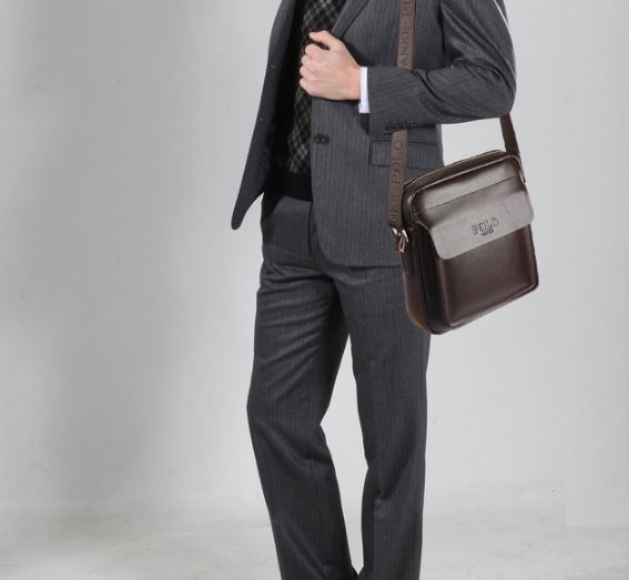 กระเป๋าสะพายข้าง ผู้ชาย กระเป๋าหนังแท้ polo แบบมีที่ปิดด้านหน้า กระเป๋าสะพาย polo รุ่นใหม่ แบบ สวยเท่ 945173