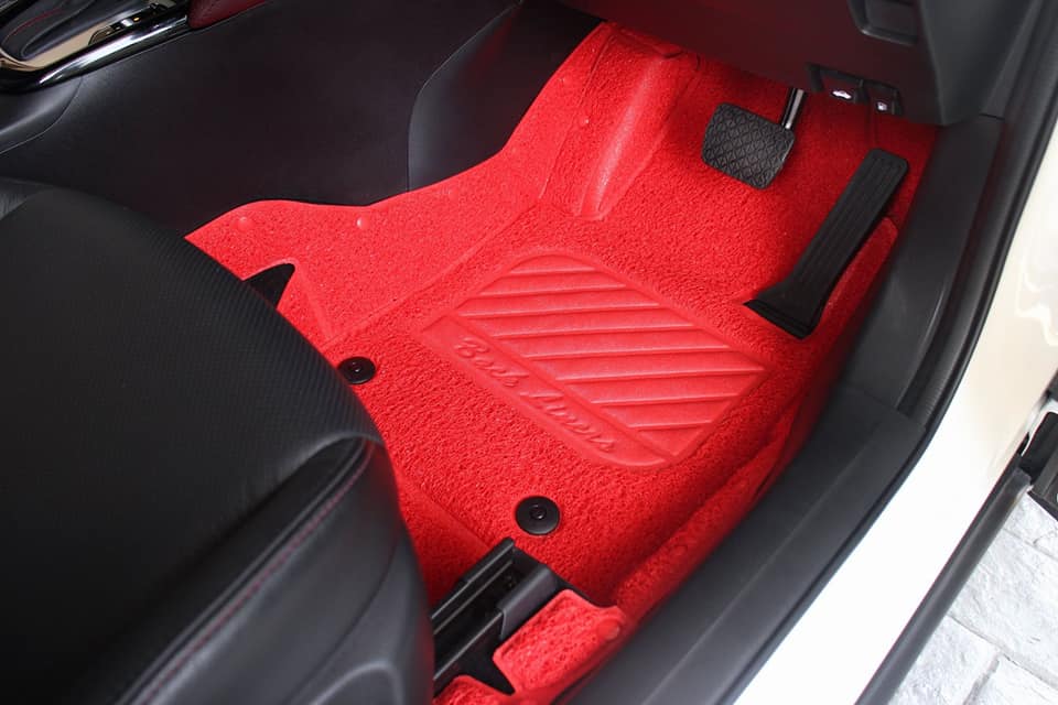 พรมดักฝุ่นไวนิล MAZDA CX-3 พรมไวนิลรีดขอบ มาสด้า ซีเอ็กซ์3 สีแดง เข้ารูป เต็มคัน