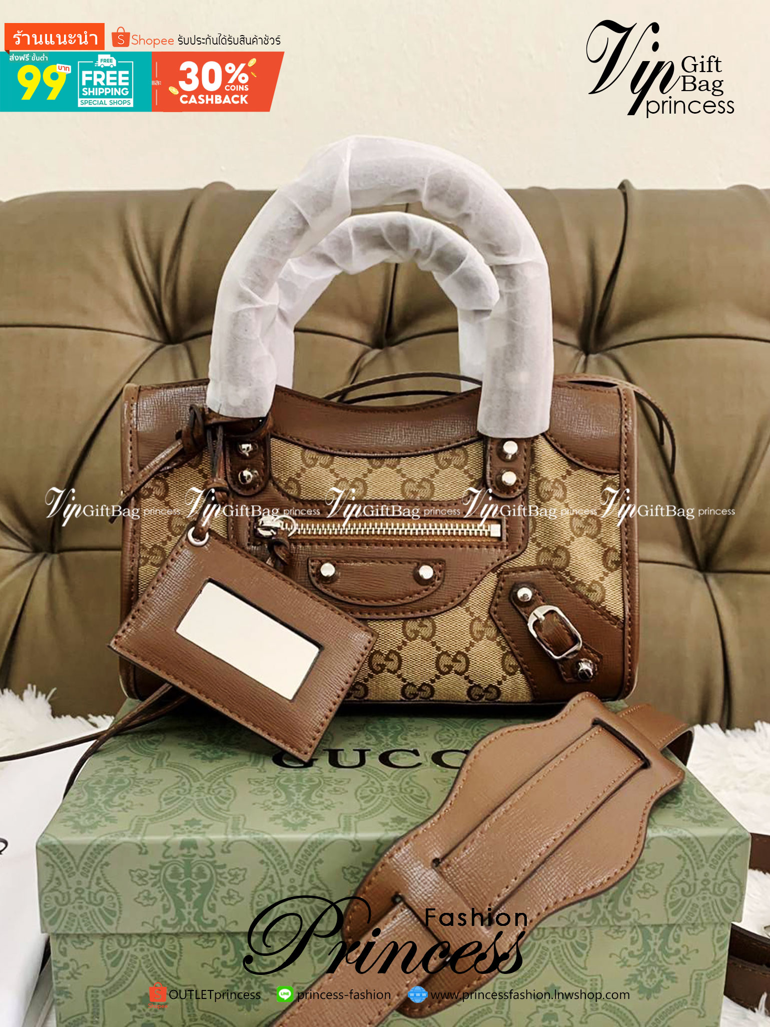 VIP 🥂 Gucci x Balenciaga The Hacker Project Mini Neo Bag คอลเลคชั่นร้อนๆ พร้อมเสิร์ฟ ที่่มีการผสมผสานระหว่างGucci & Balenciaga เข้าไว้ด้วยกัน ดีไซน์ล้ำสมัย วัสดุCanvas เย็บขอบด้วยหนังcalfskin อะไหล่เงิน ลวดลายสดใส ประทับตัวอักษรBalenciaga ลงบนผ้าเ